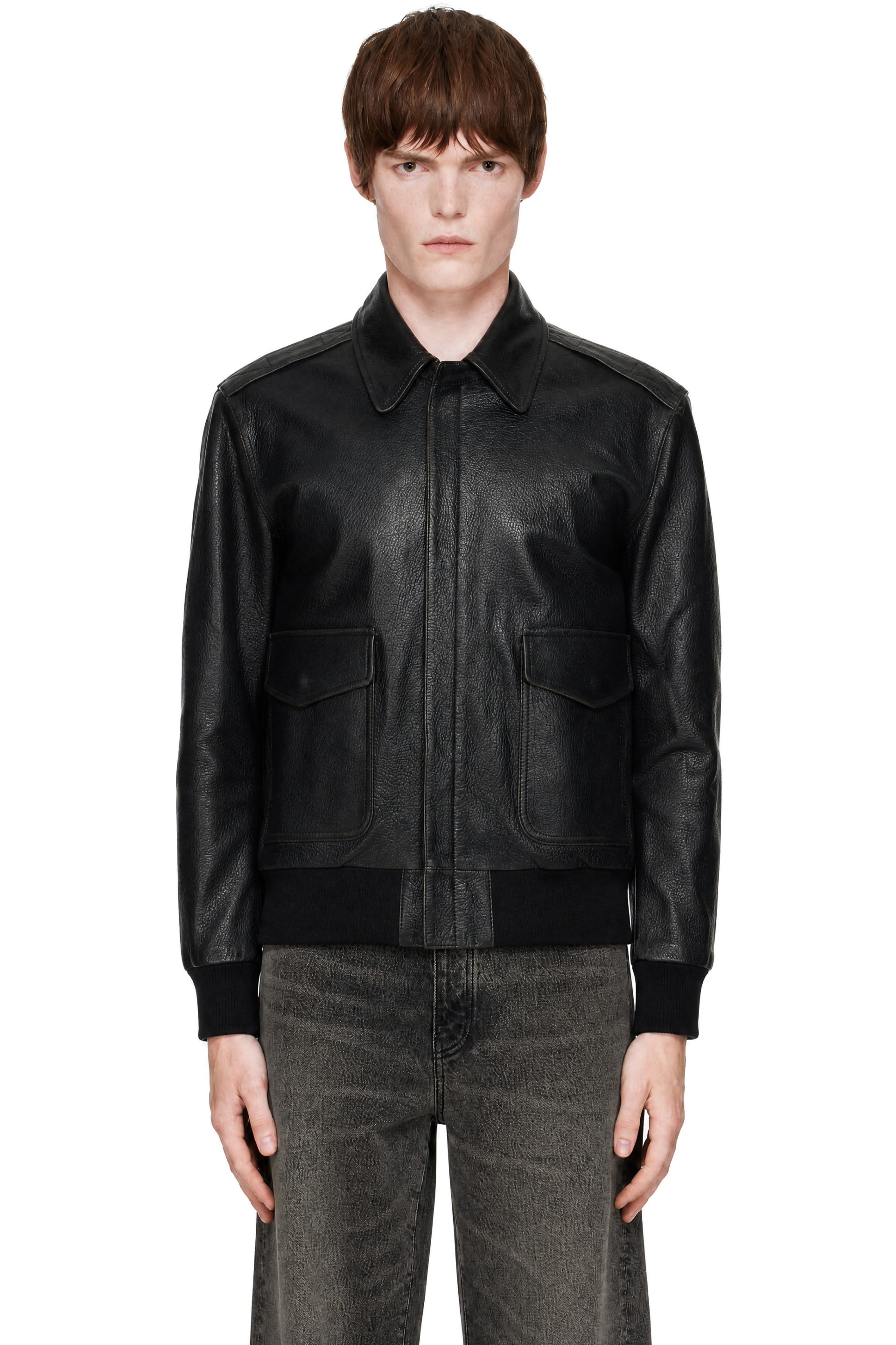 COOR - Black Goat Skin A-2 Leather Jacket