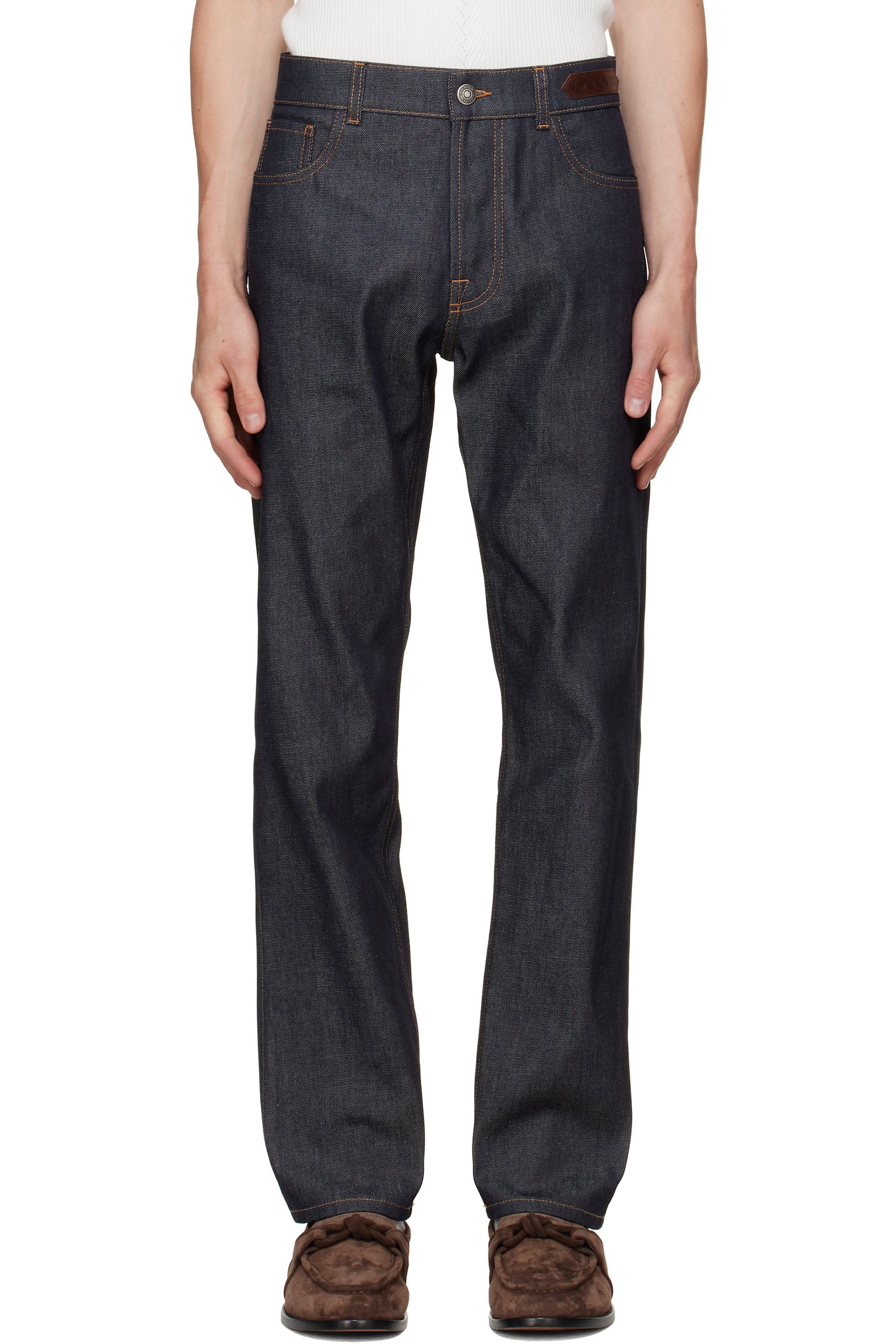 Lanvin - Jean droit bleu marine
