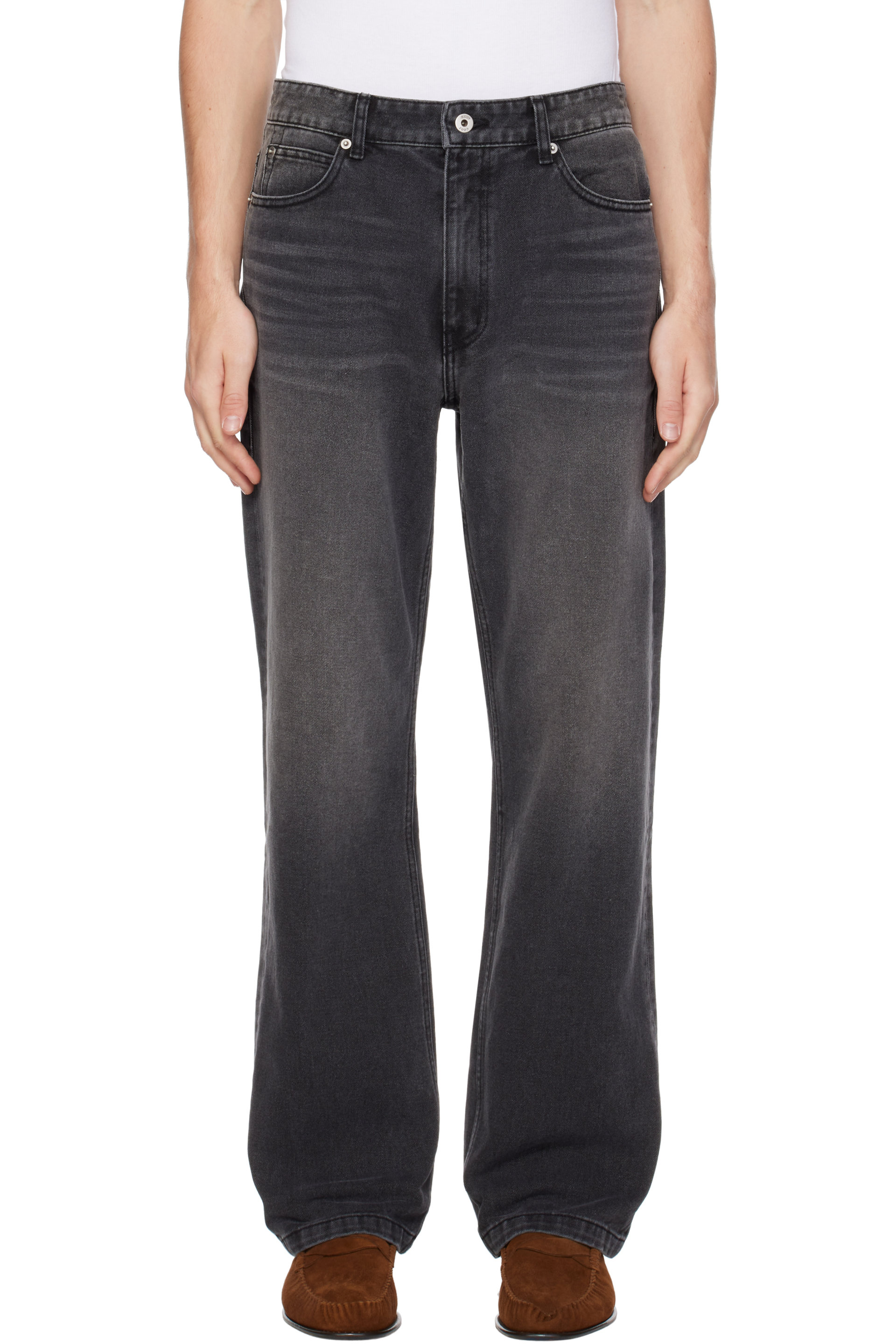 COOR - Black Washed Straight Leg Jeans