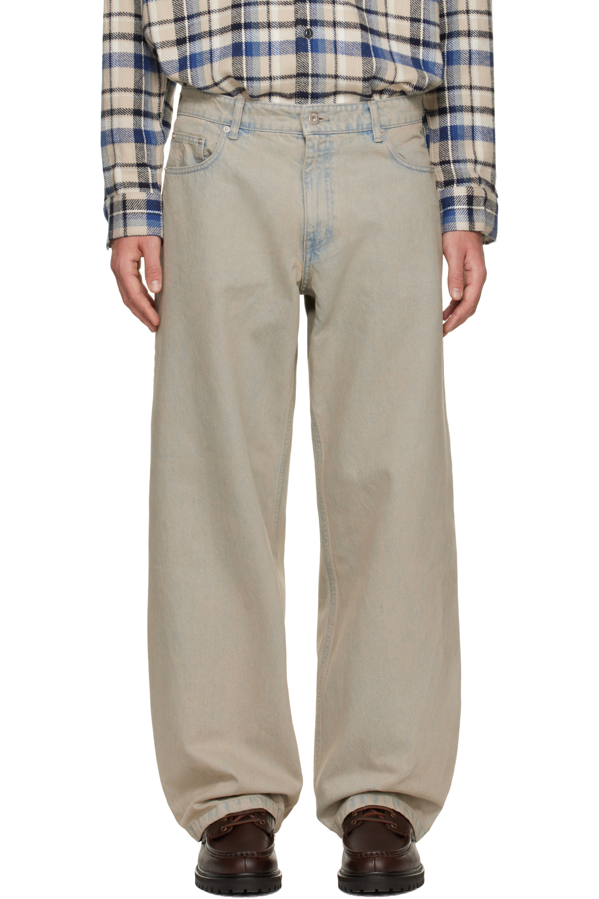 COOR - Beige Back Side Color Washed Jeans