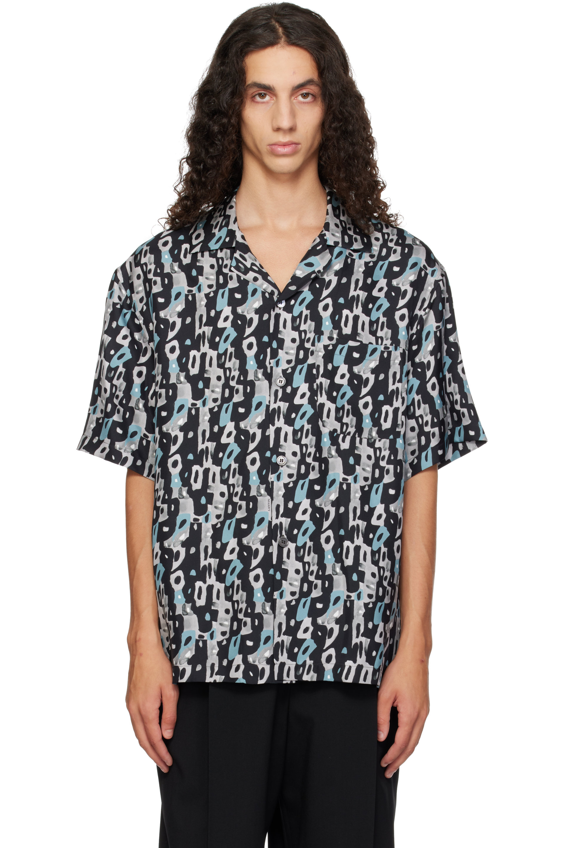Lanvin - Gray & Black Printed Shirt