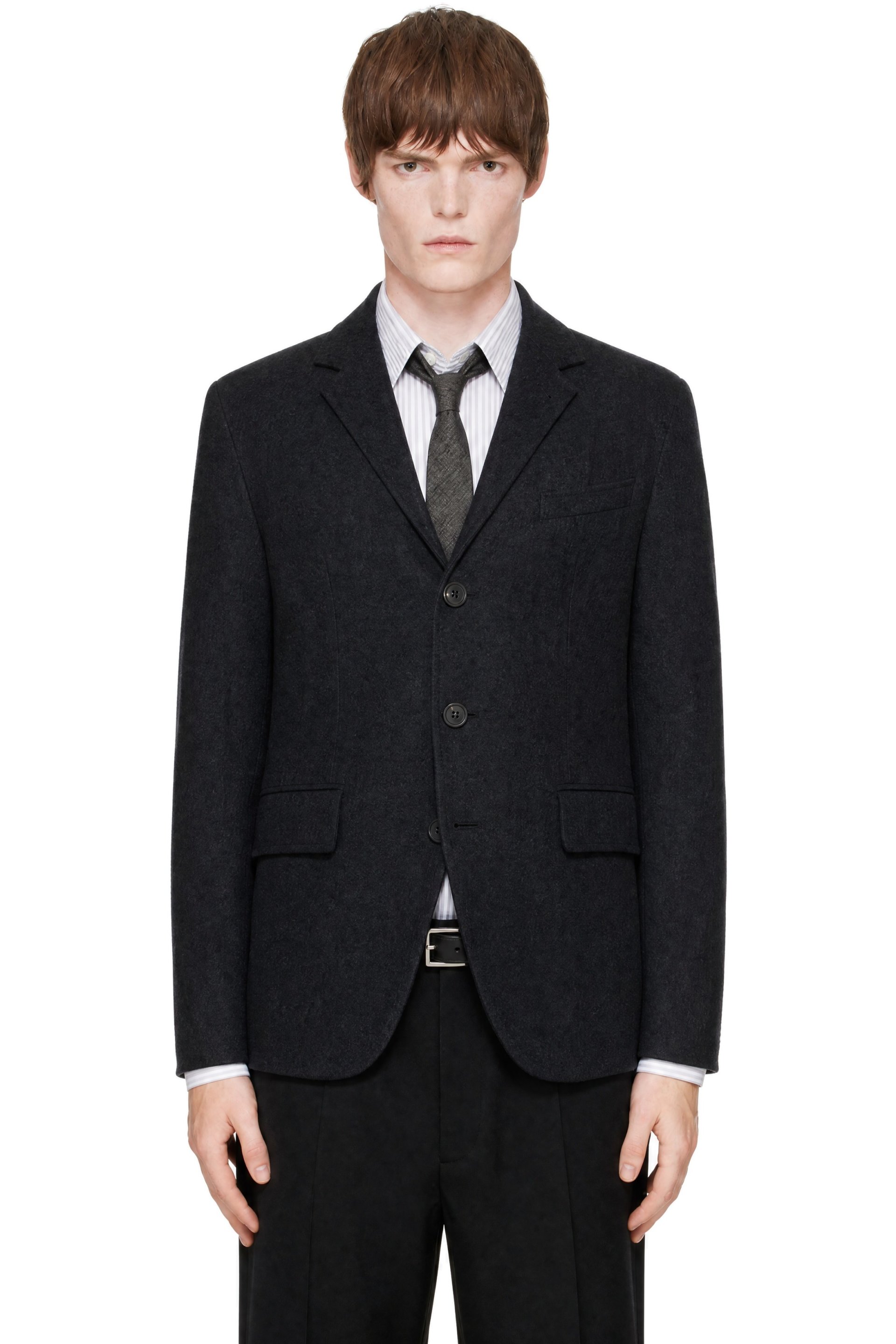 COOR - Gray Virgin Wool Crease Washed Blazer