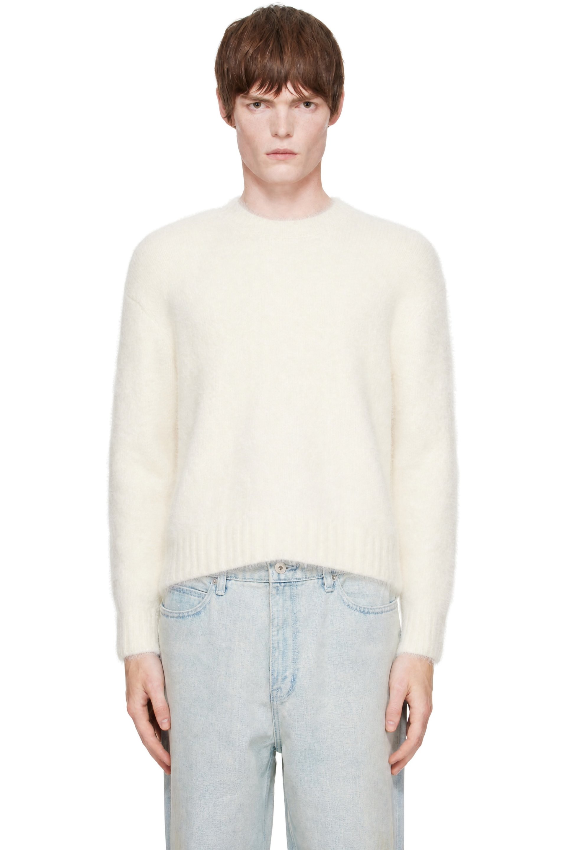 COOR - Off-White Maxi Alpaca-Blend Hairy Sweater