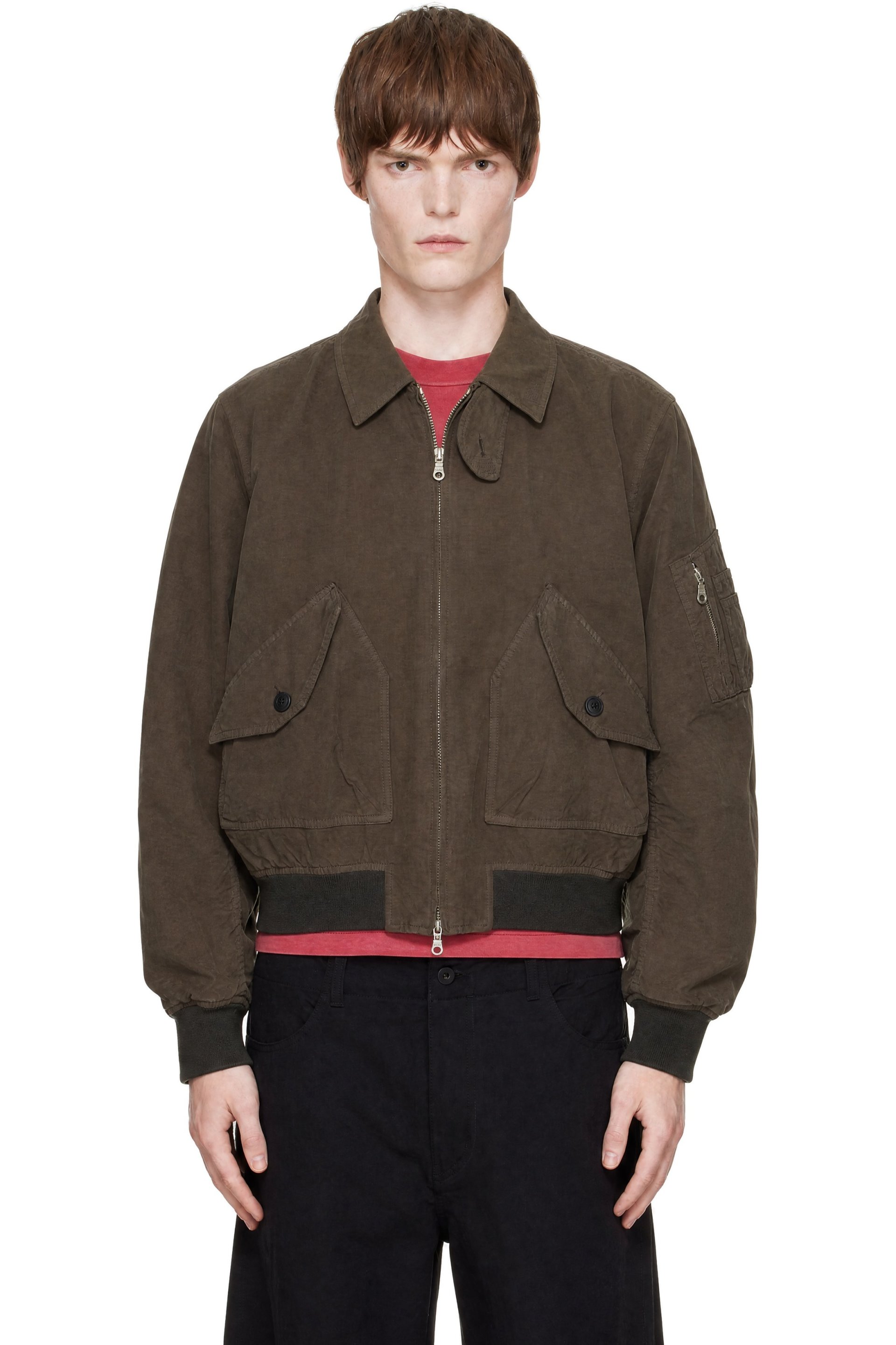 COOR - Brown Dyed Cotton Flight Jacket