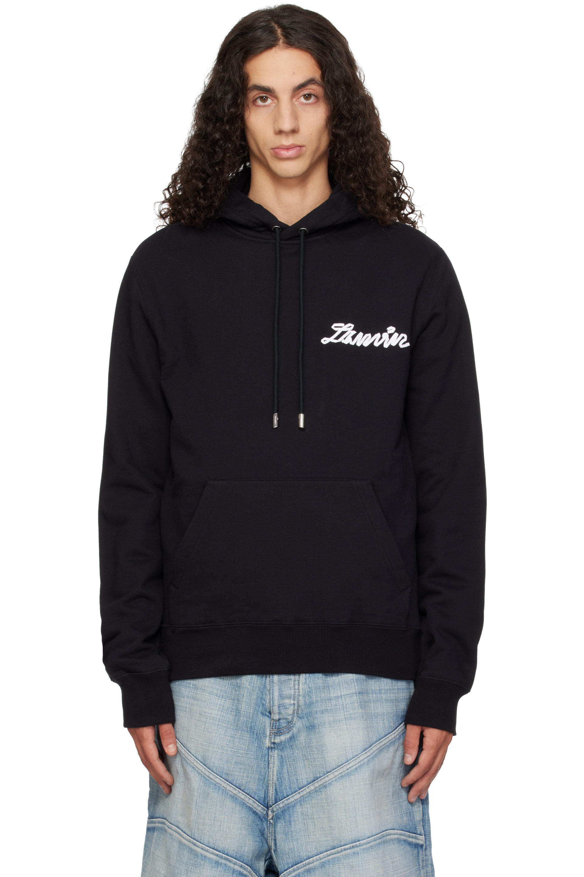Lanvin - Black 'Lanvin' Ribbon Hoodie