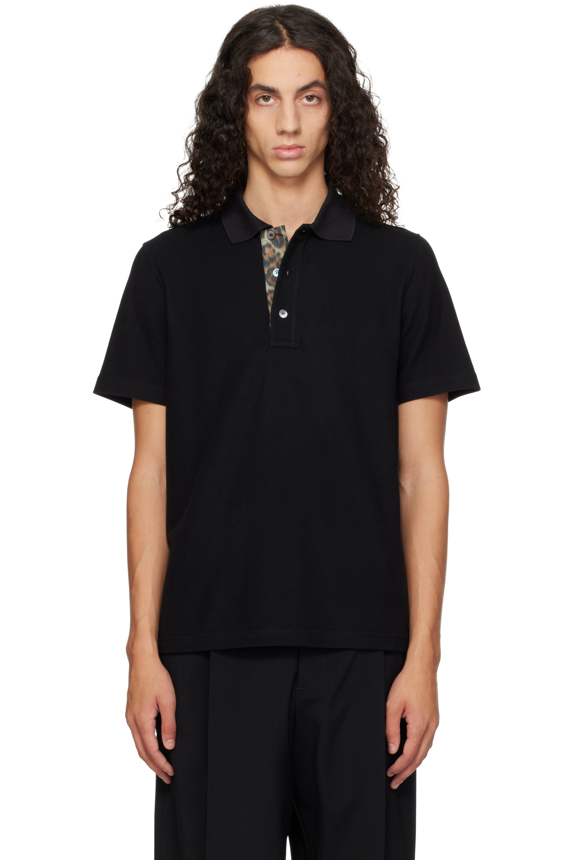 Lanvin - Black Cotton Piqué Polo