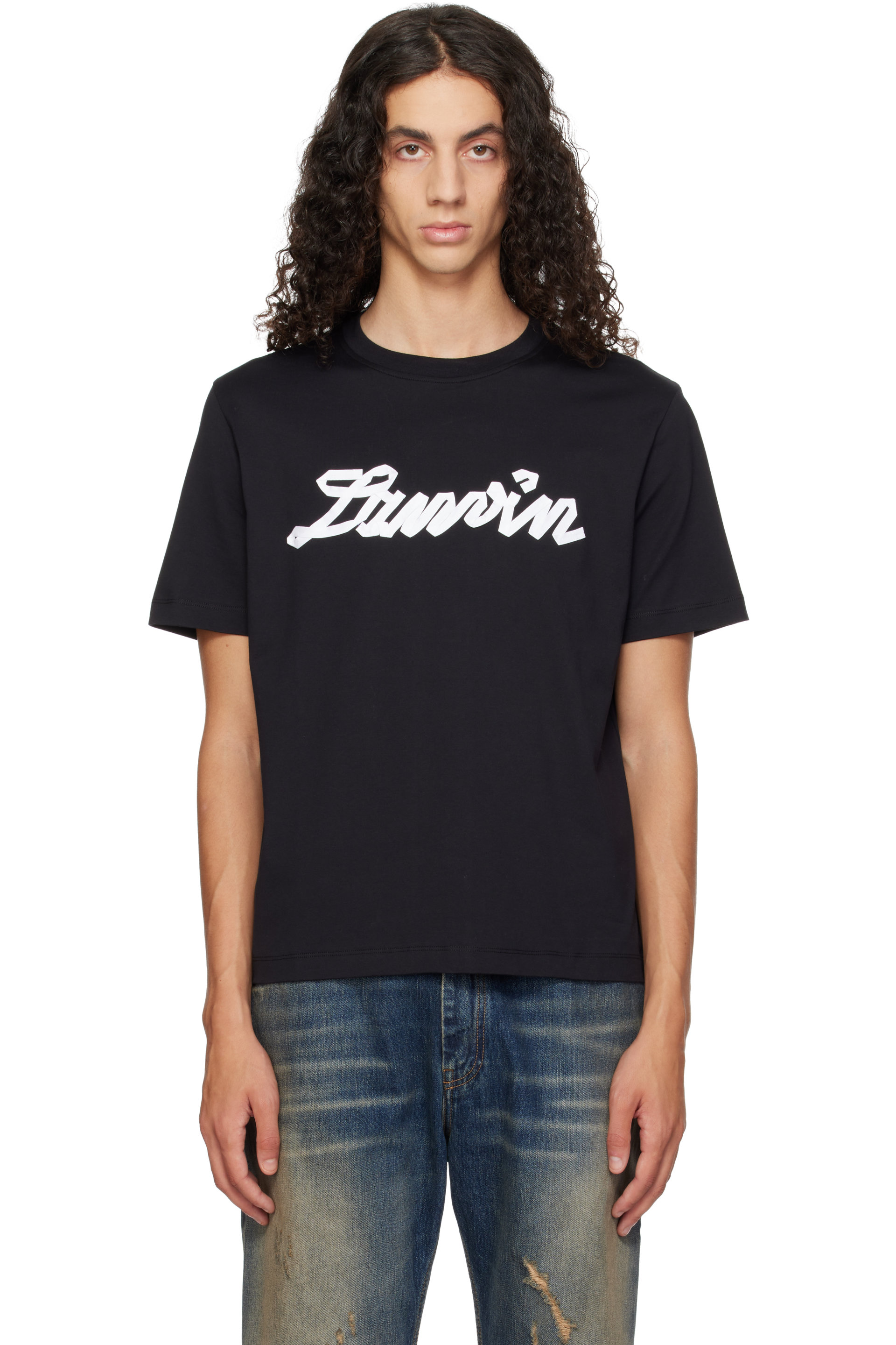 Lanvin - Black 'Lanvin' Ribbon T-shirt