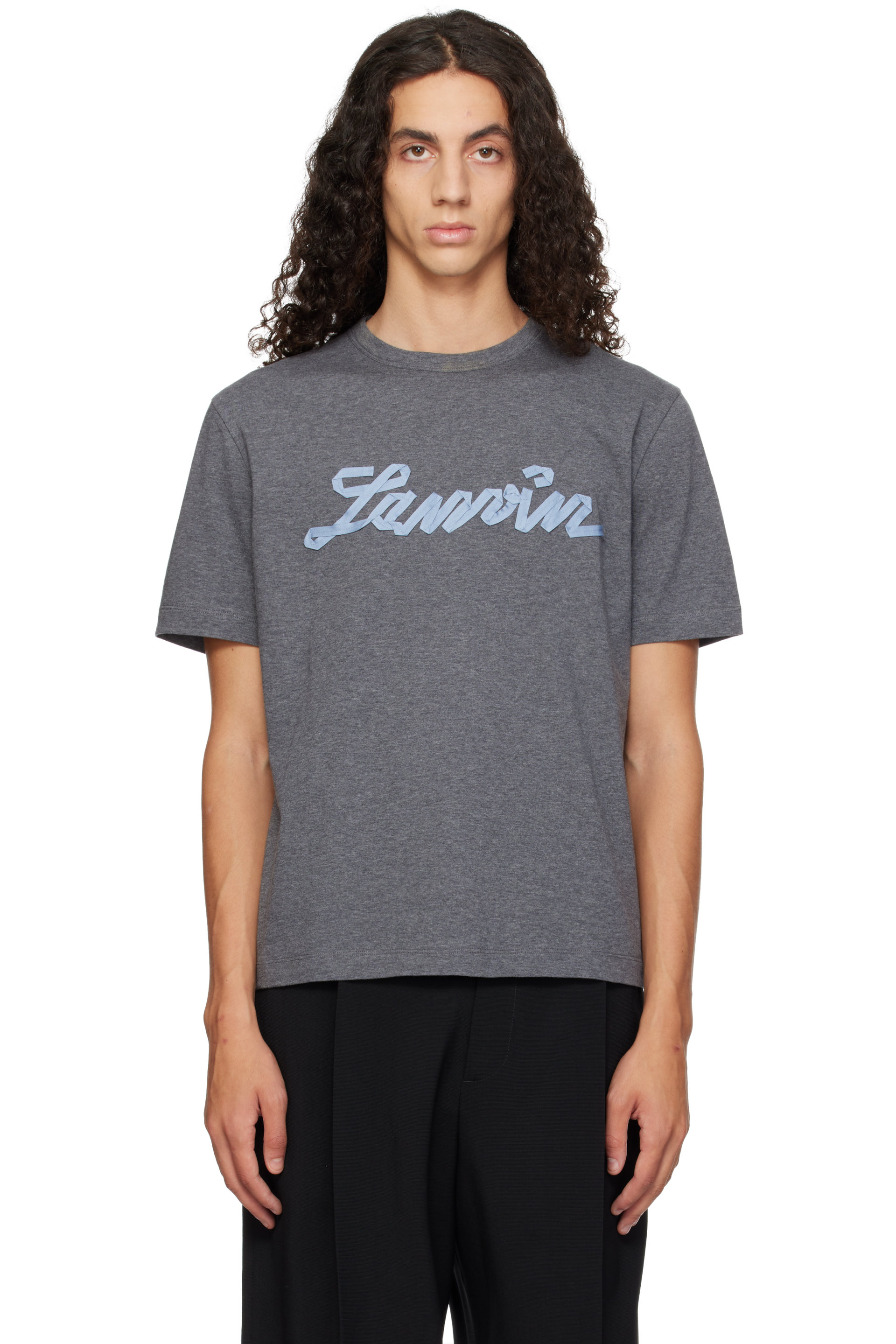 Lanvin - Gray 'Lanvin' Ribbon T-shirt