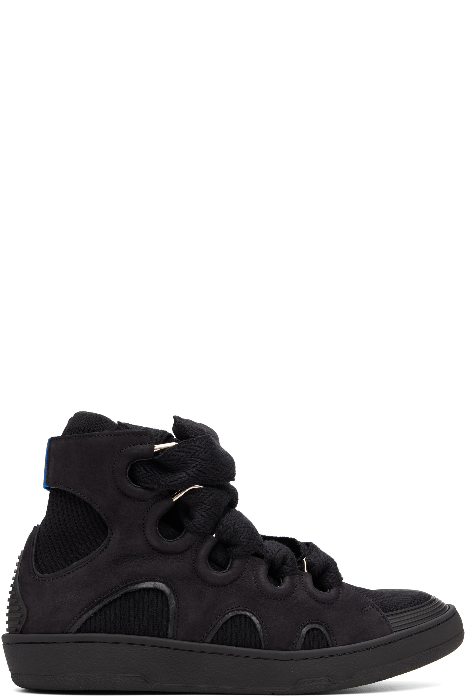 Lanvin - 黑色 High Top Curb Knit 高帮运动鞋