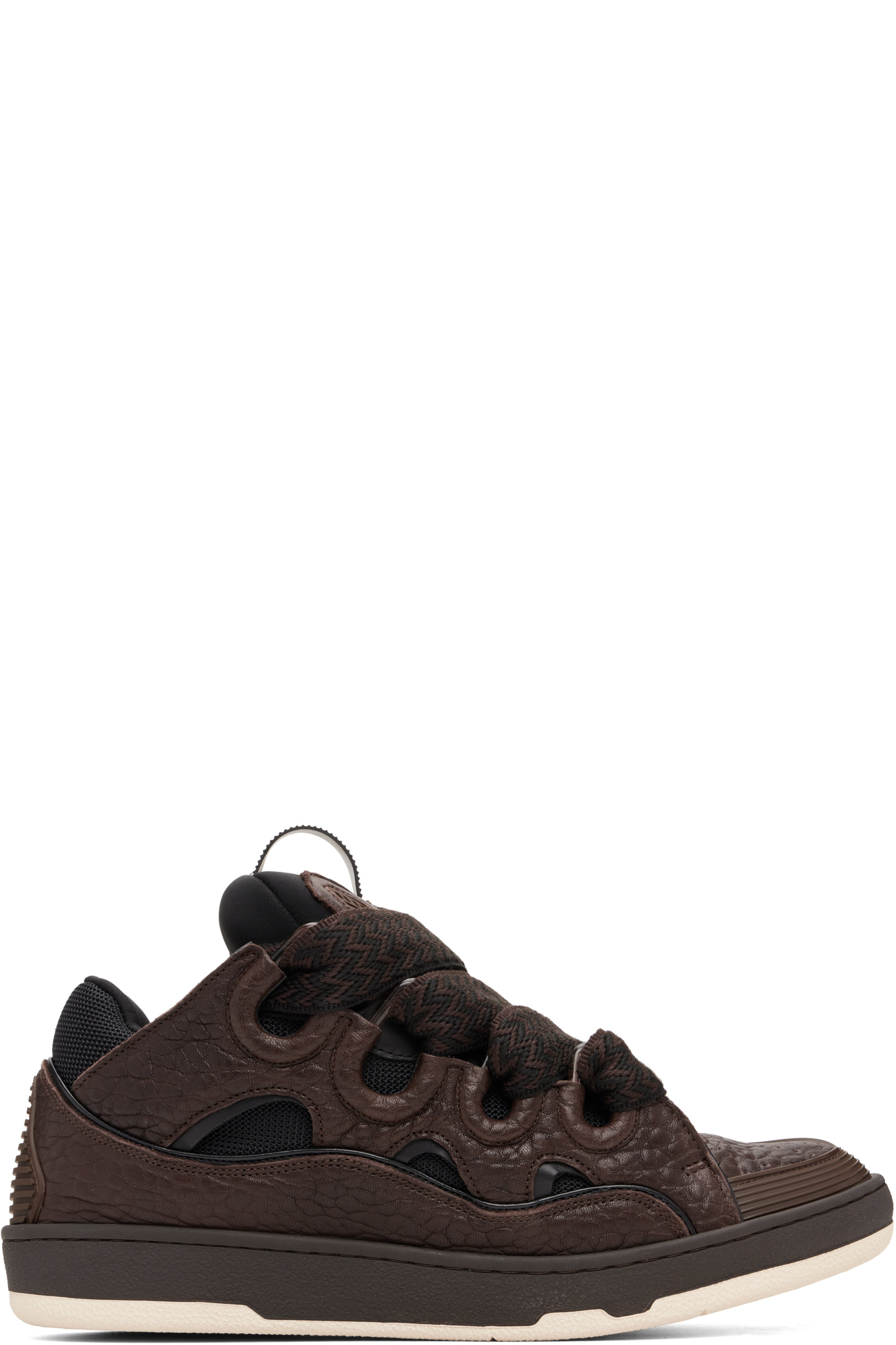Lanvin - 棕色 Curb Dino-Effect Leather 运动鞋