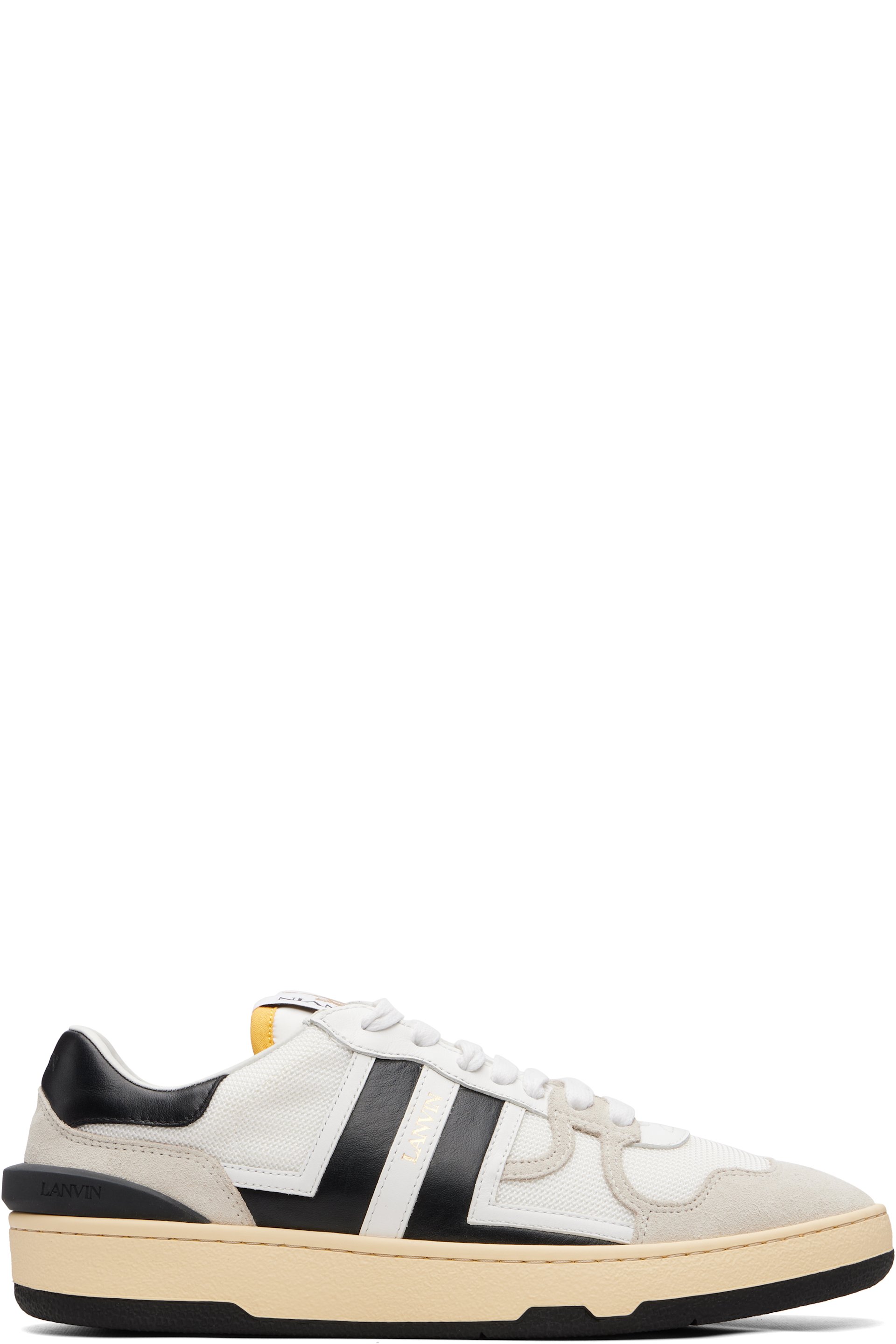 Lanvin - White & Black Clay Sneakera