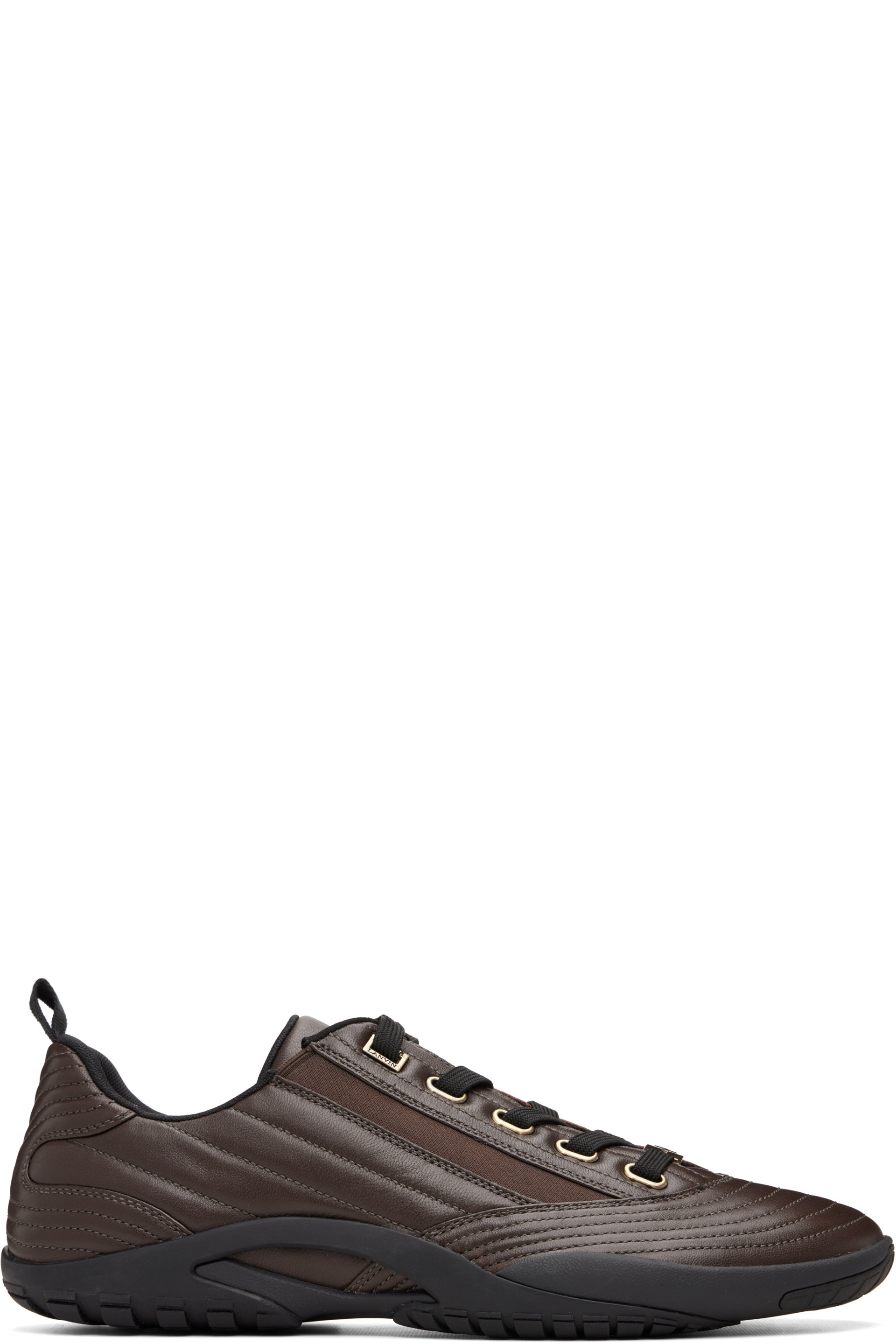 Lanvin - 棕色 New Soccer Lace Up Leather 运动鞋