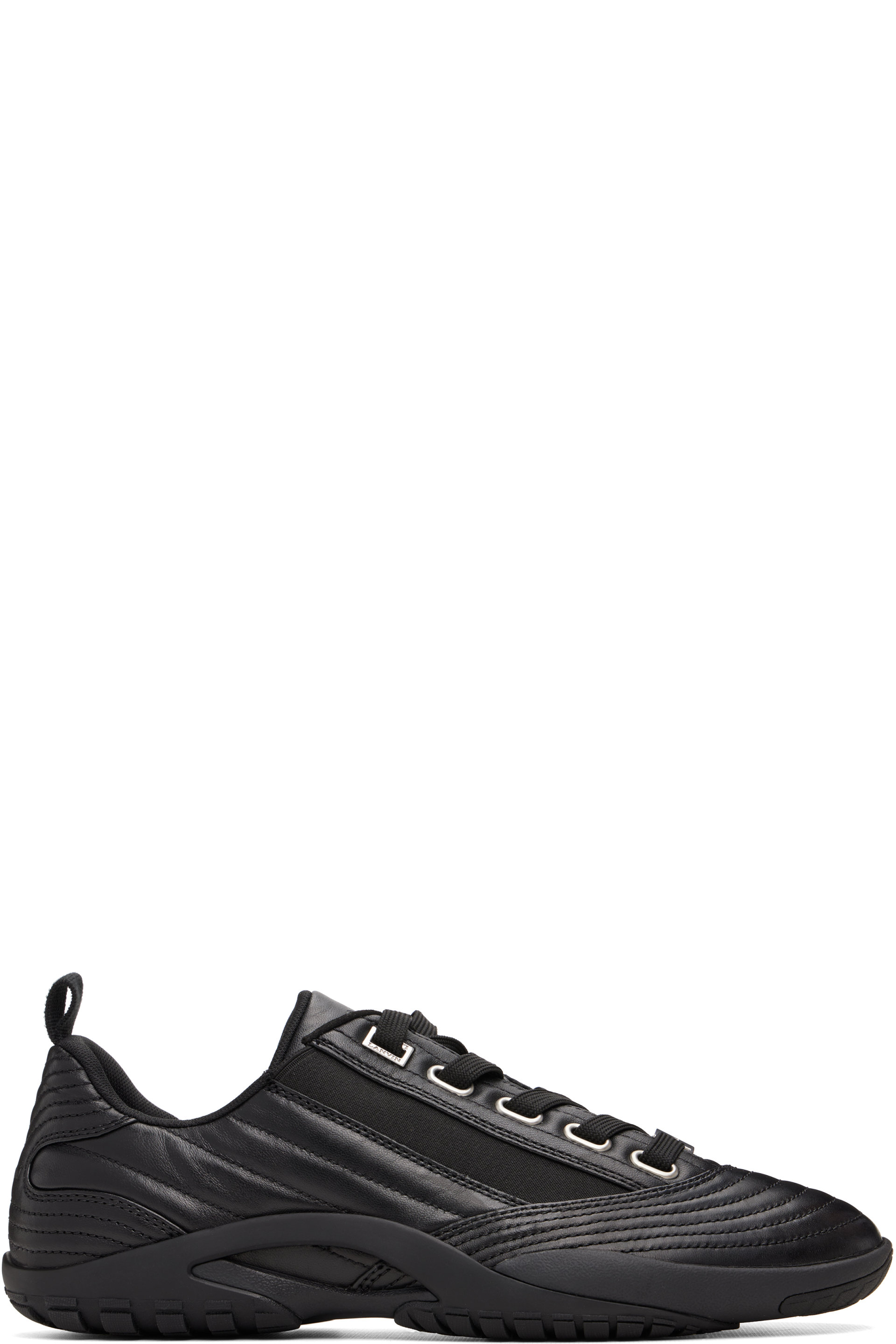 Lanvin - 黑色 New Soccer Lace Up Leather 运动鞋