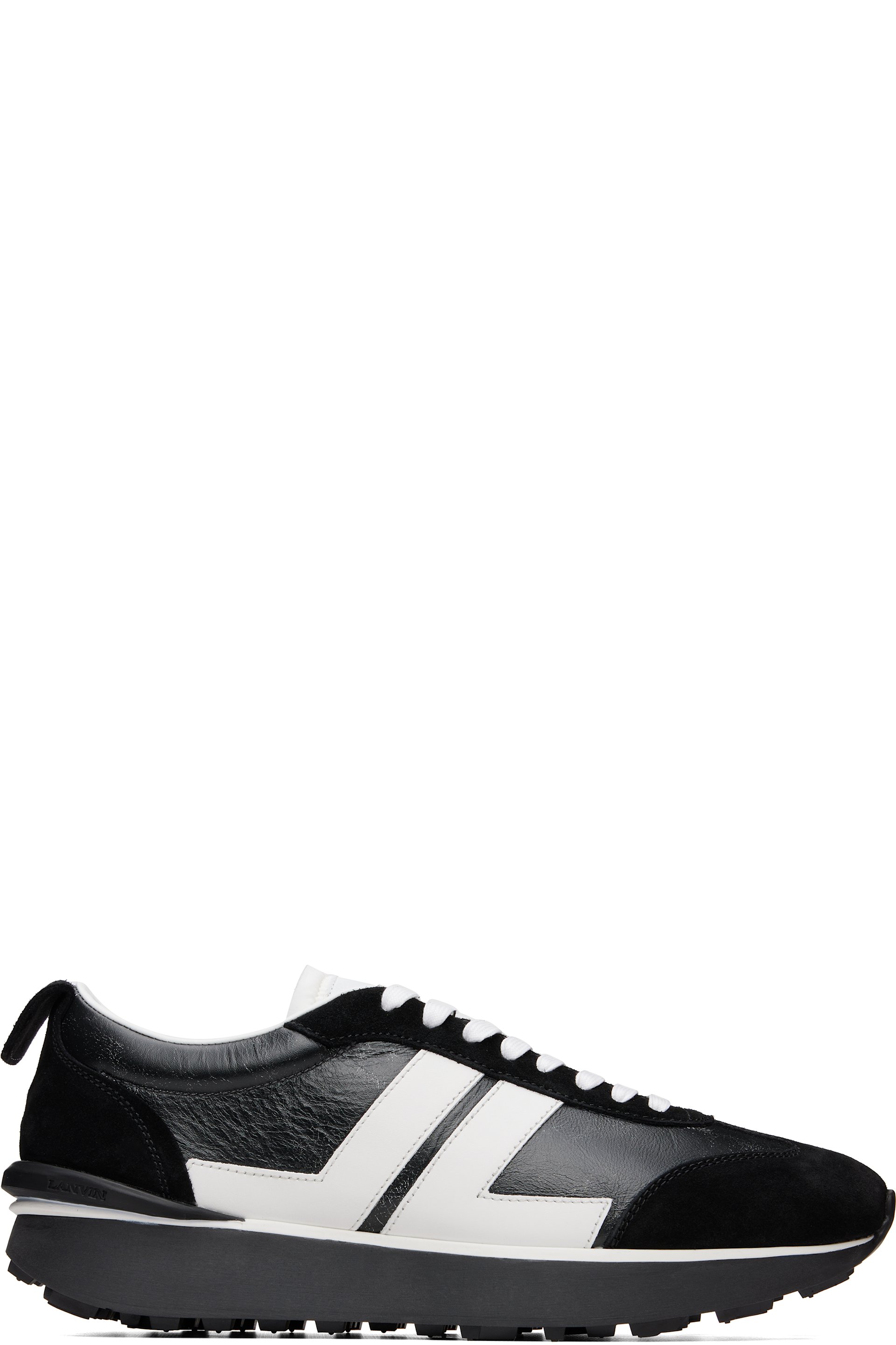 Lanvin - Black & Off-White Bumpr Used Leather Sneakers