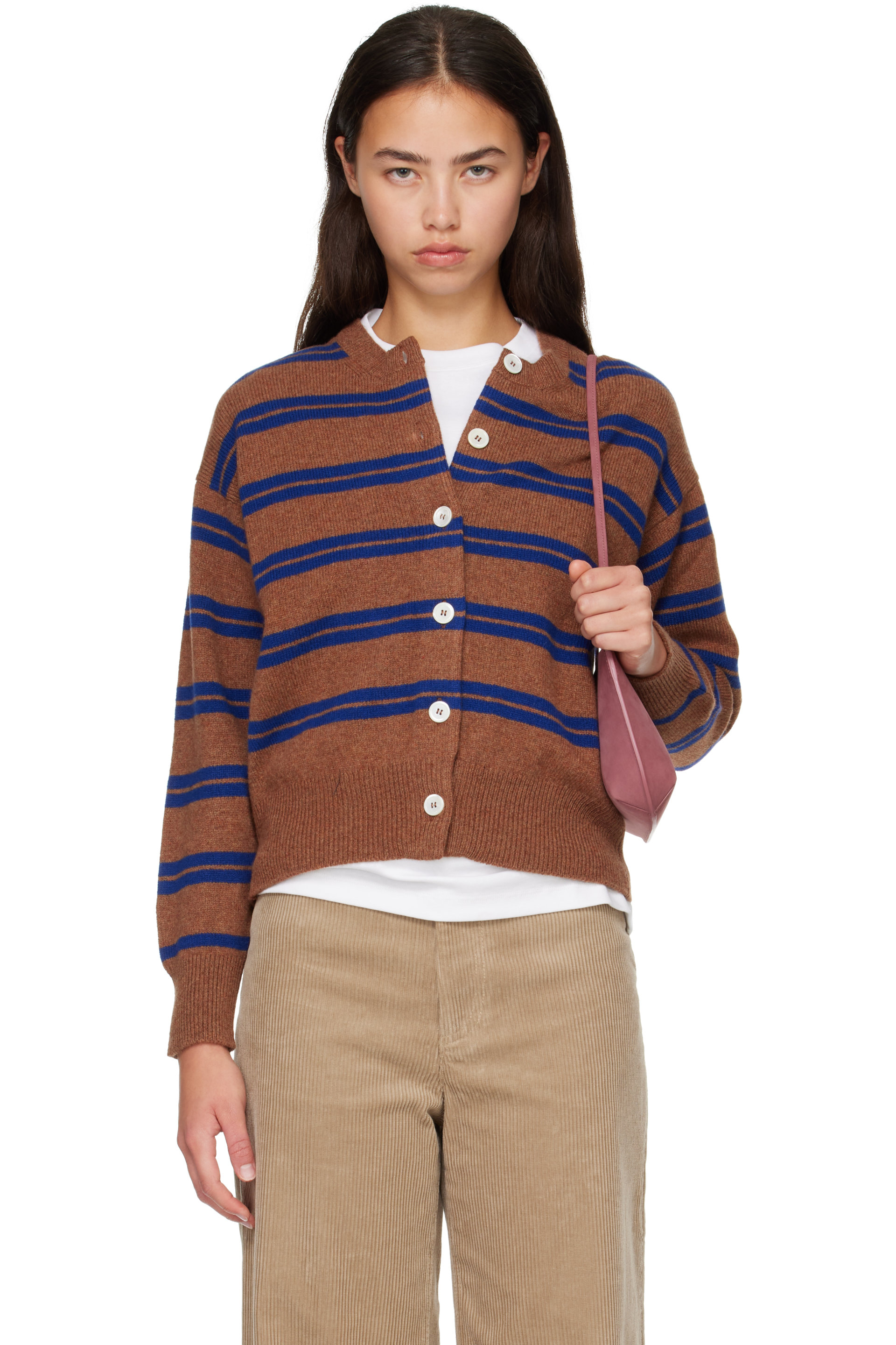 &Daughter - Brown Ada Crewneck Cardigan