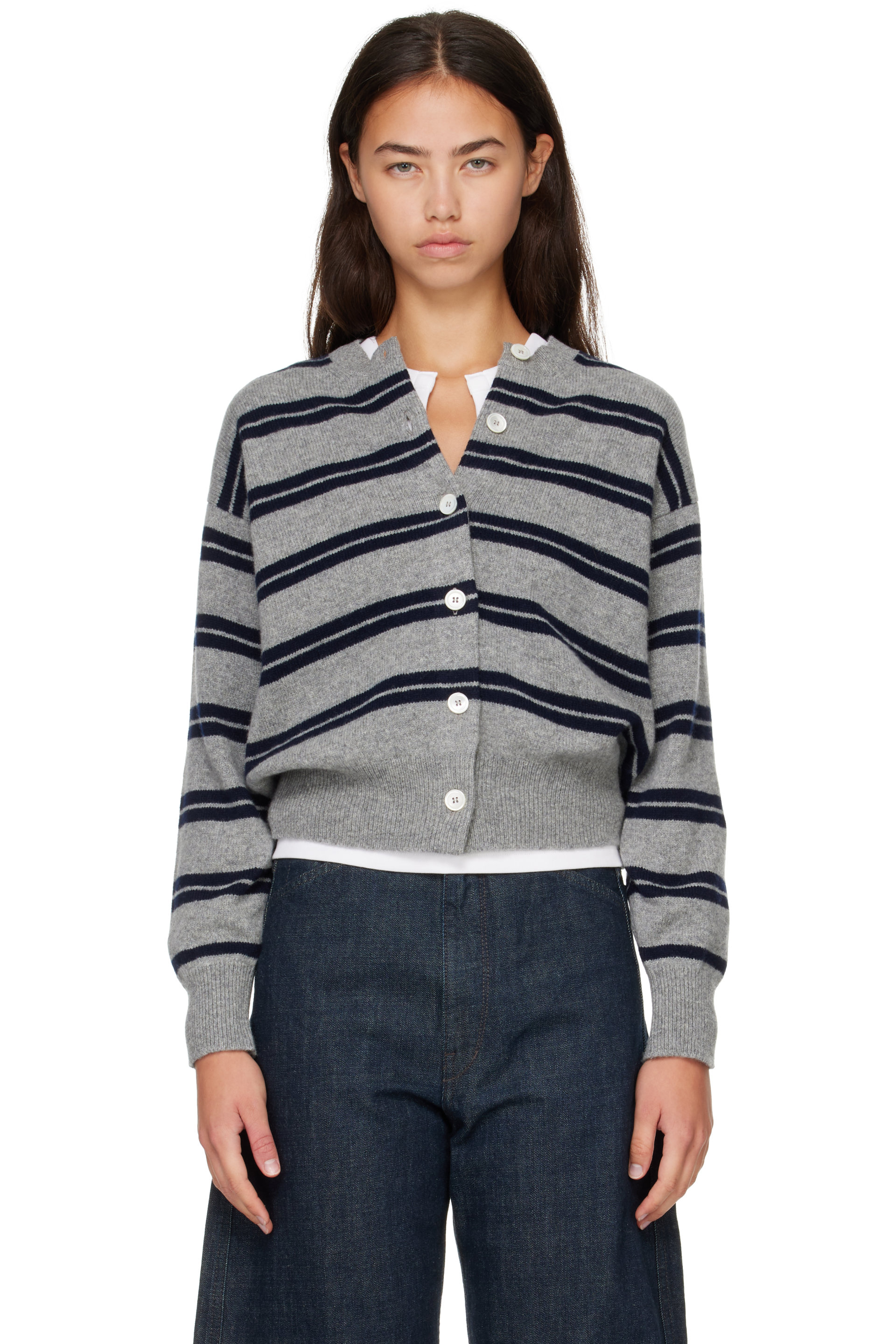 &Daughter - Gray Ada Crewneck Cardigan