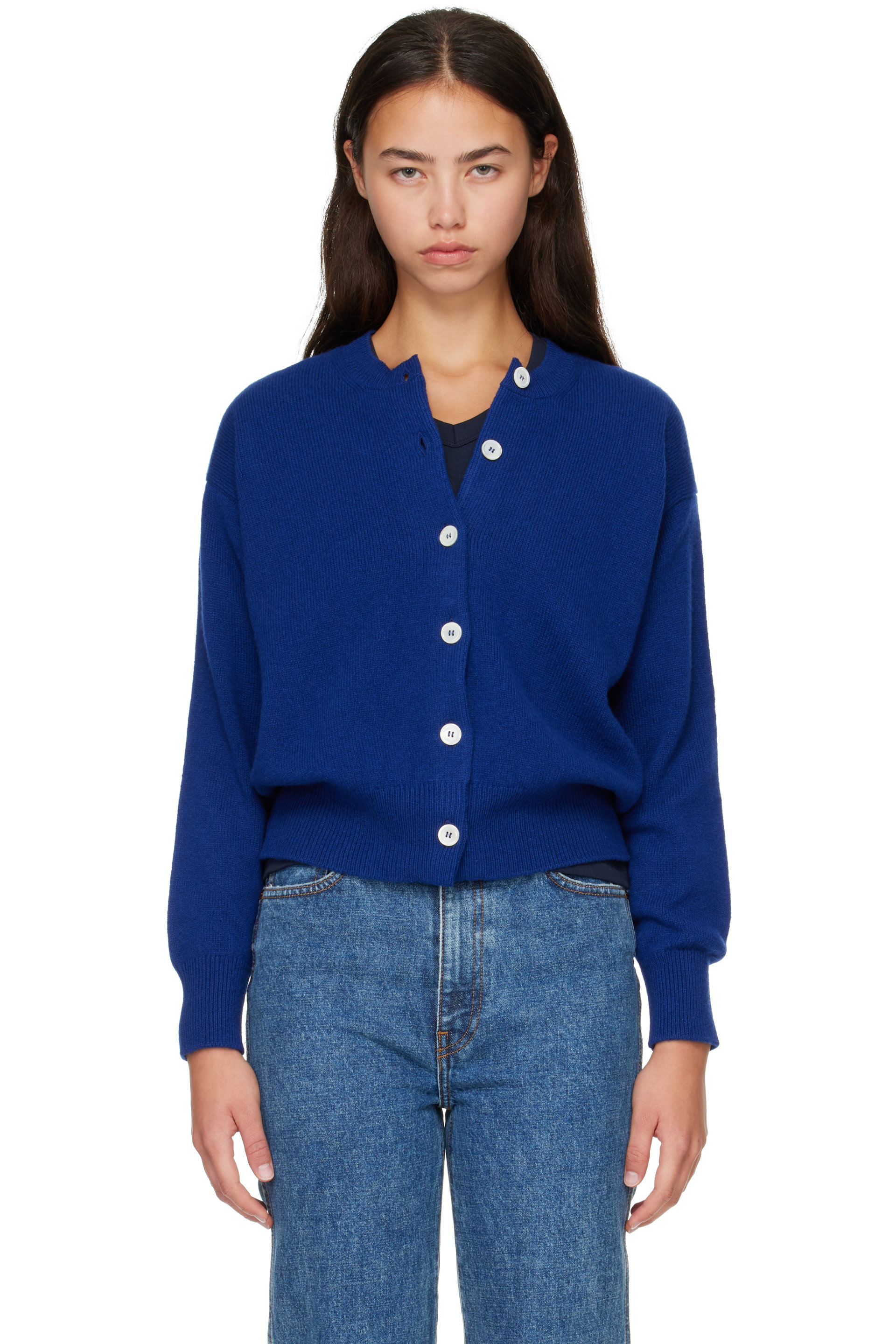&Daughter - Blue Ada Crewneck Cardigan