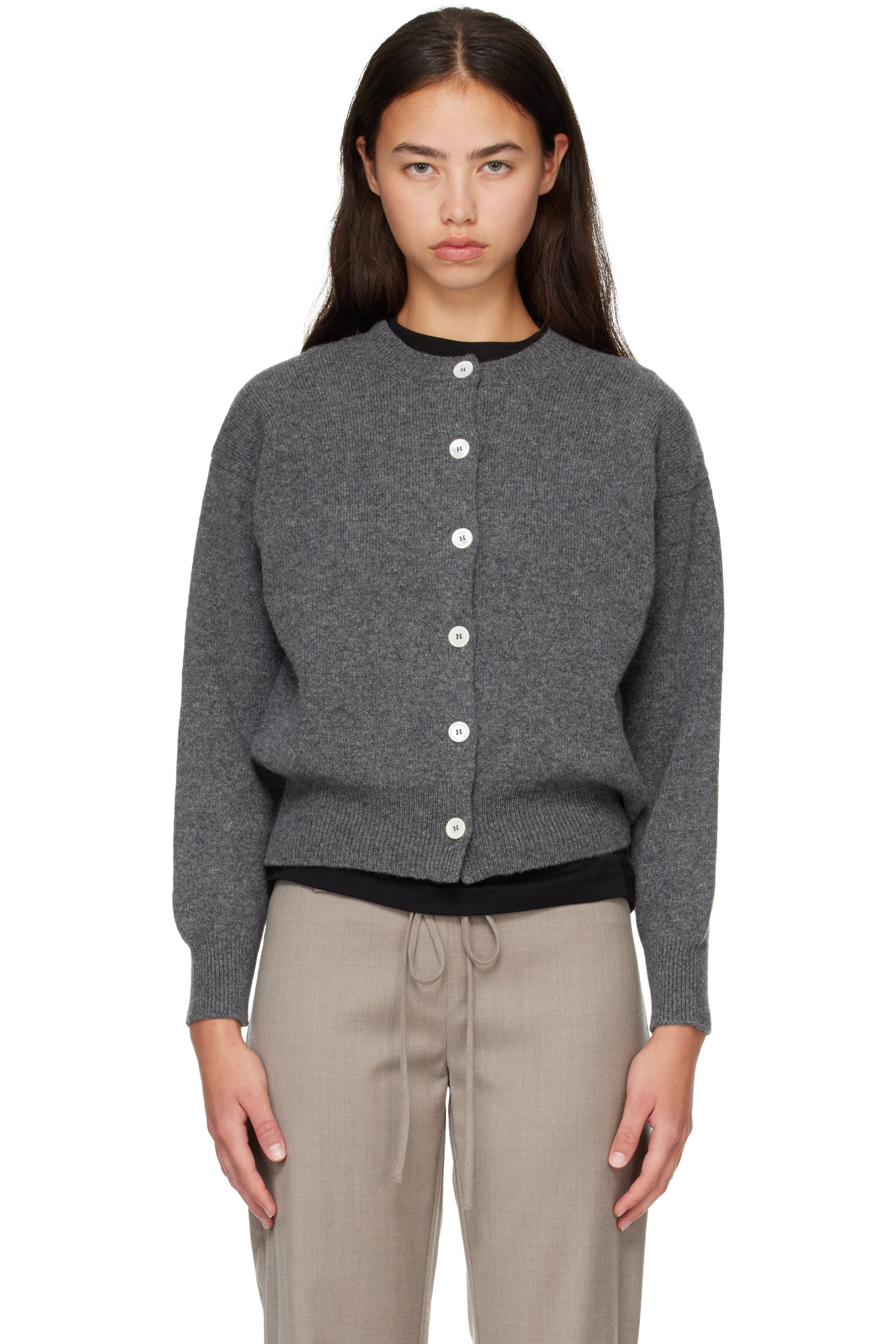 &Daughter - Gray Ada Crewneck Cardigan