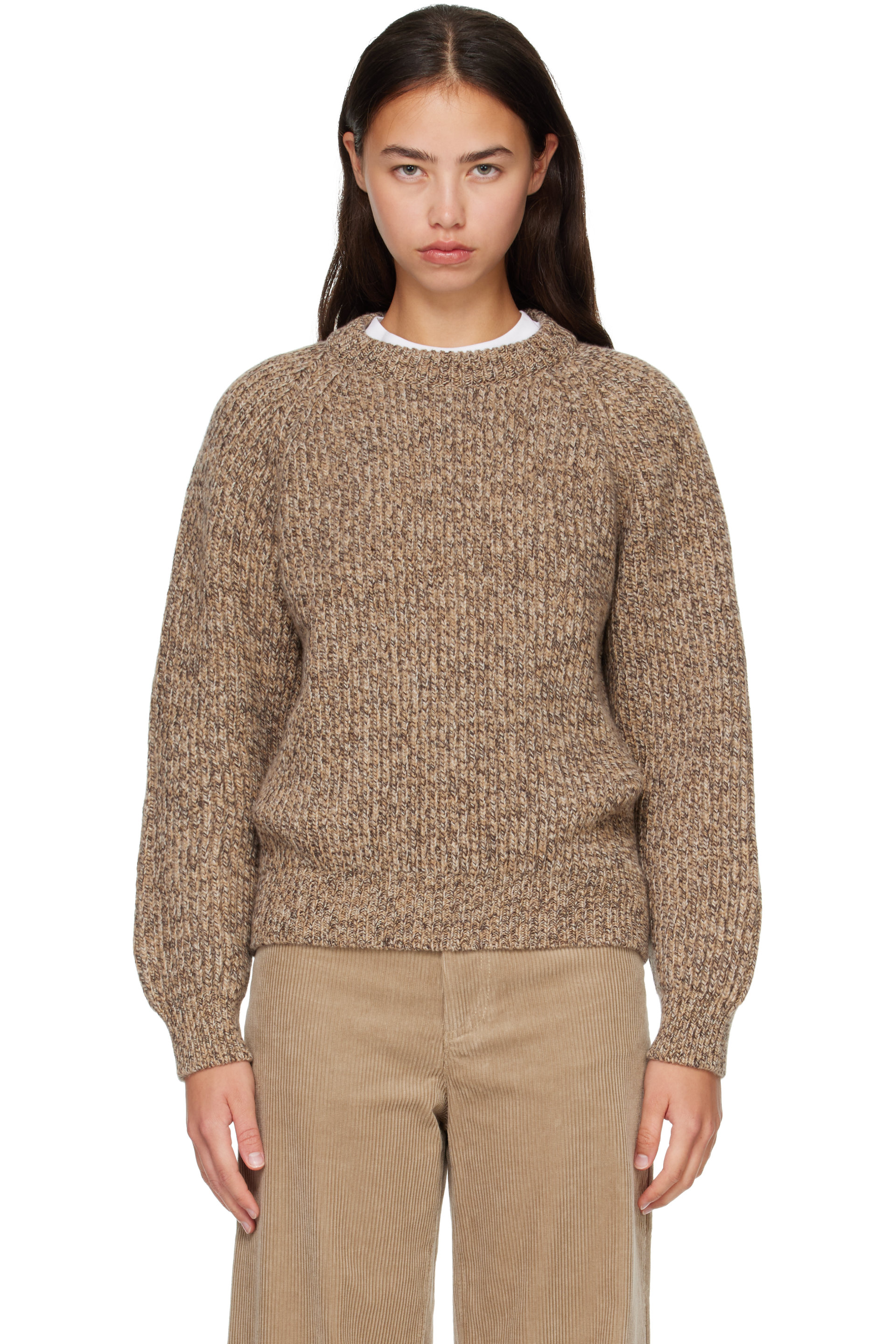 &Daughter - Beige Rowan Rib Crew Sweater