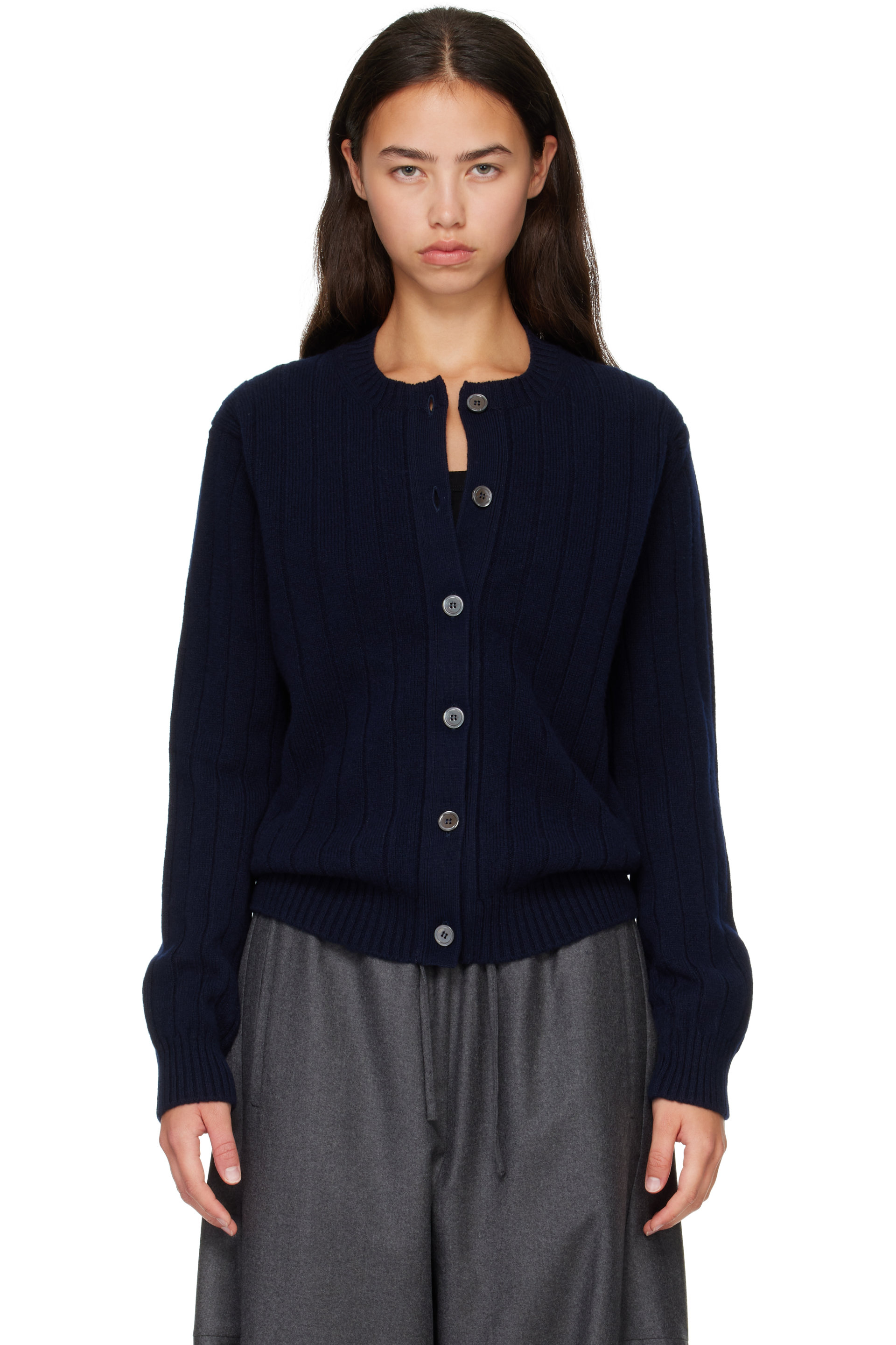 &Daughter - Navy Rooney Rib Cardigan