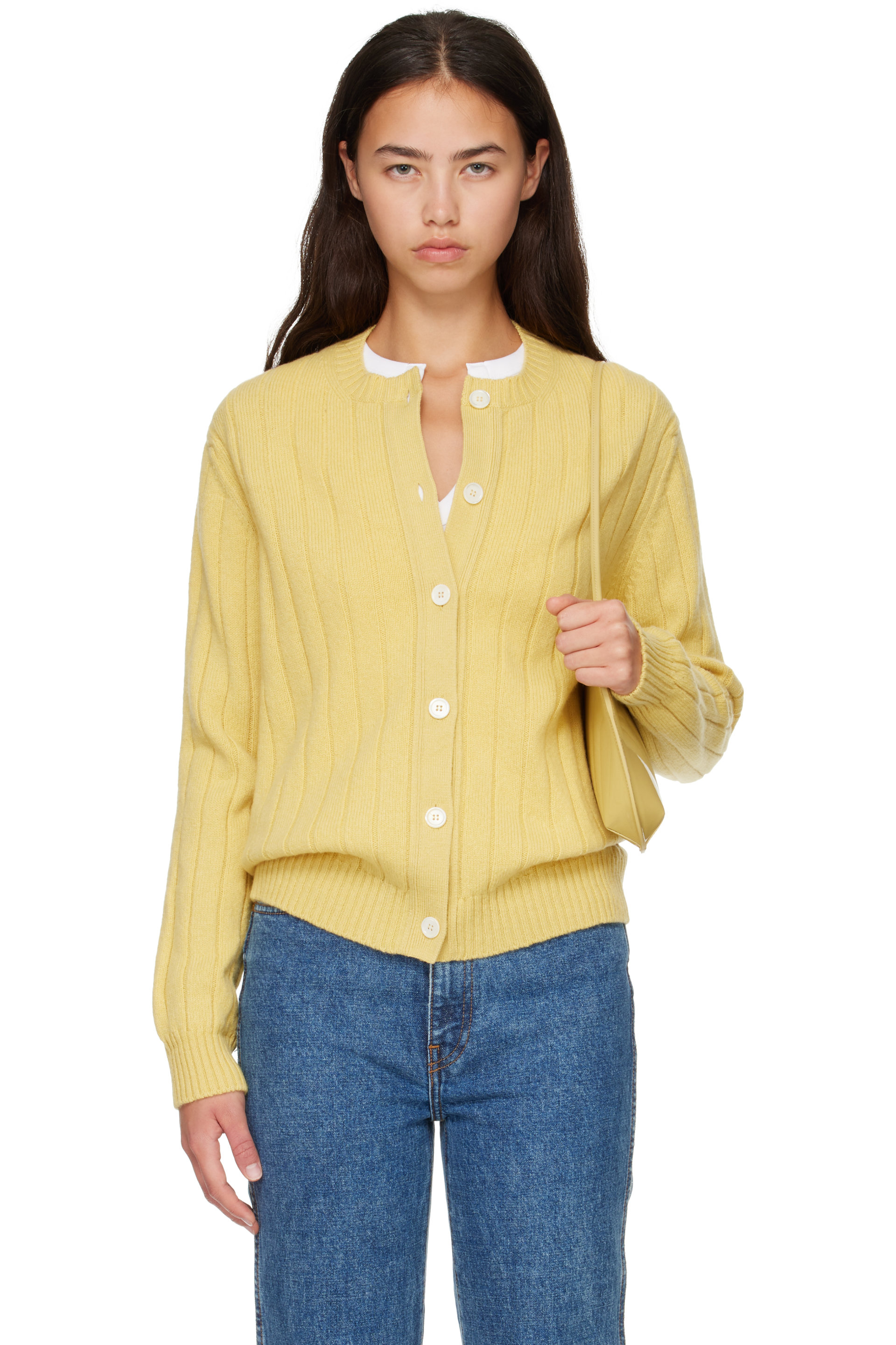 &Daughter - Yellow Rooney Rib Cardigan