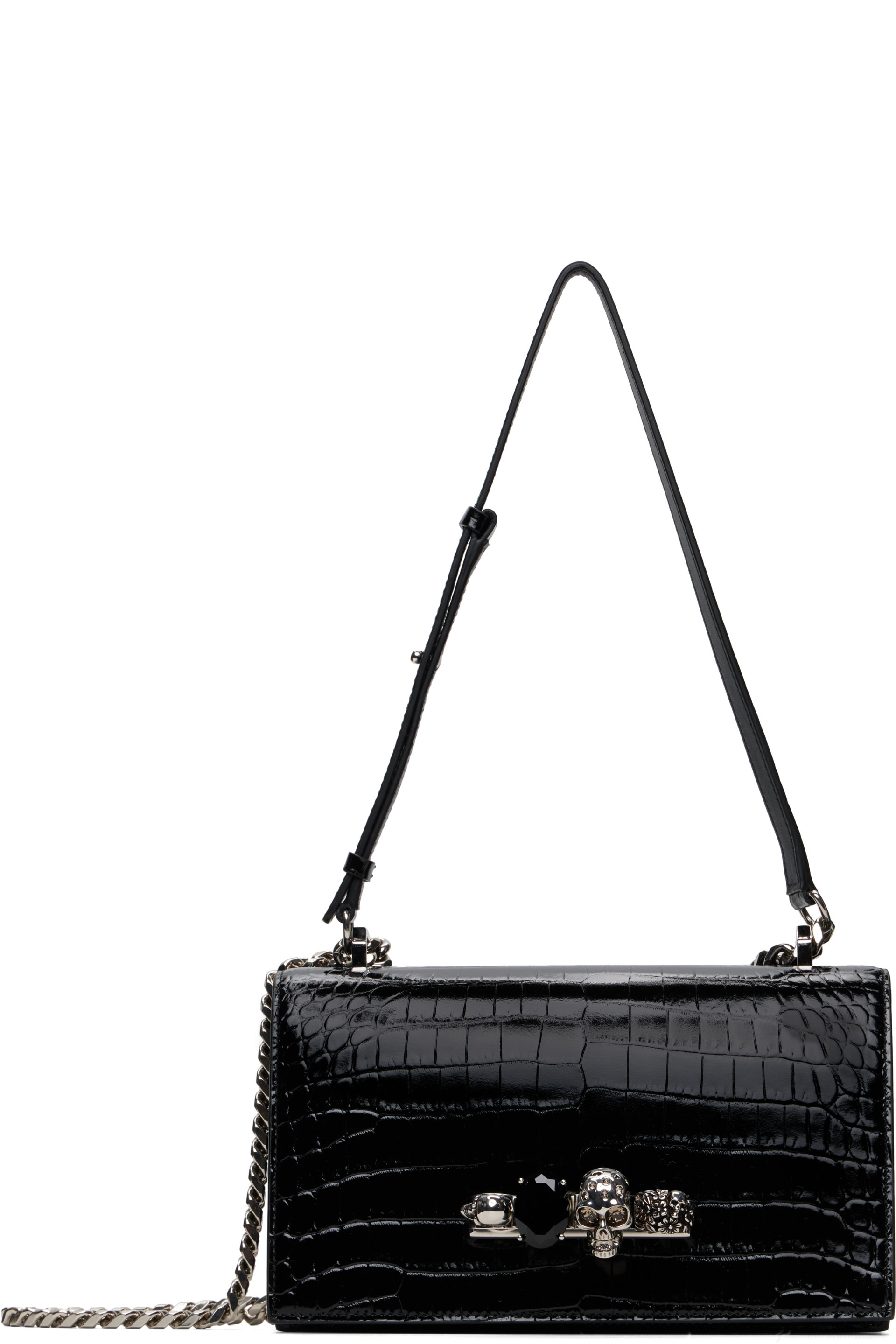 McQueen - Black Jewelled Satchel