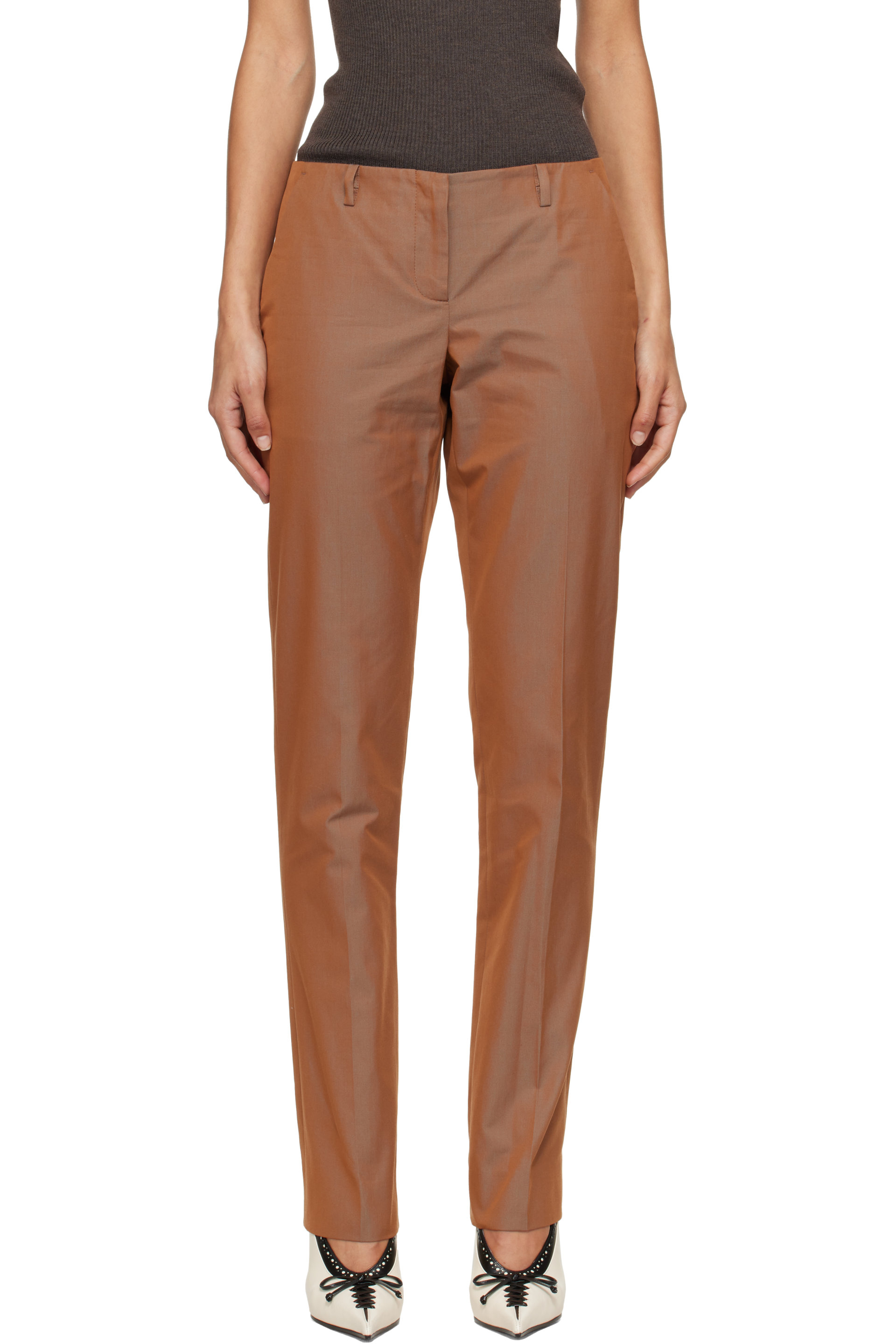 McQueen - Orange Cotton Twill Trousers