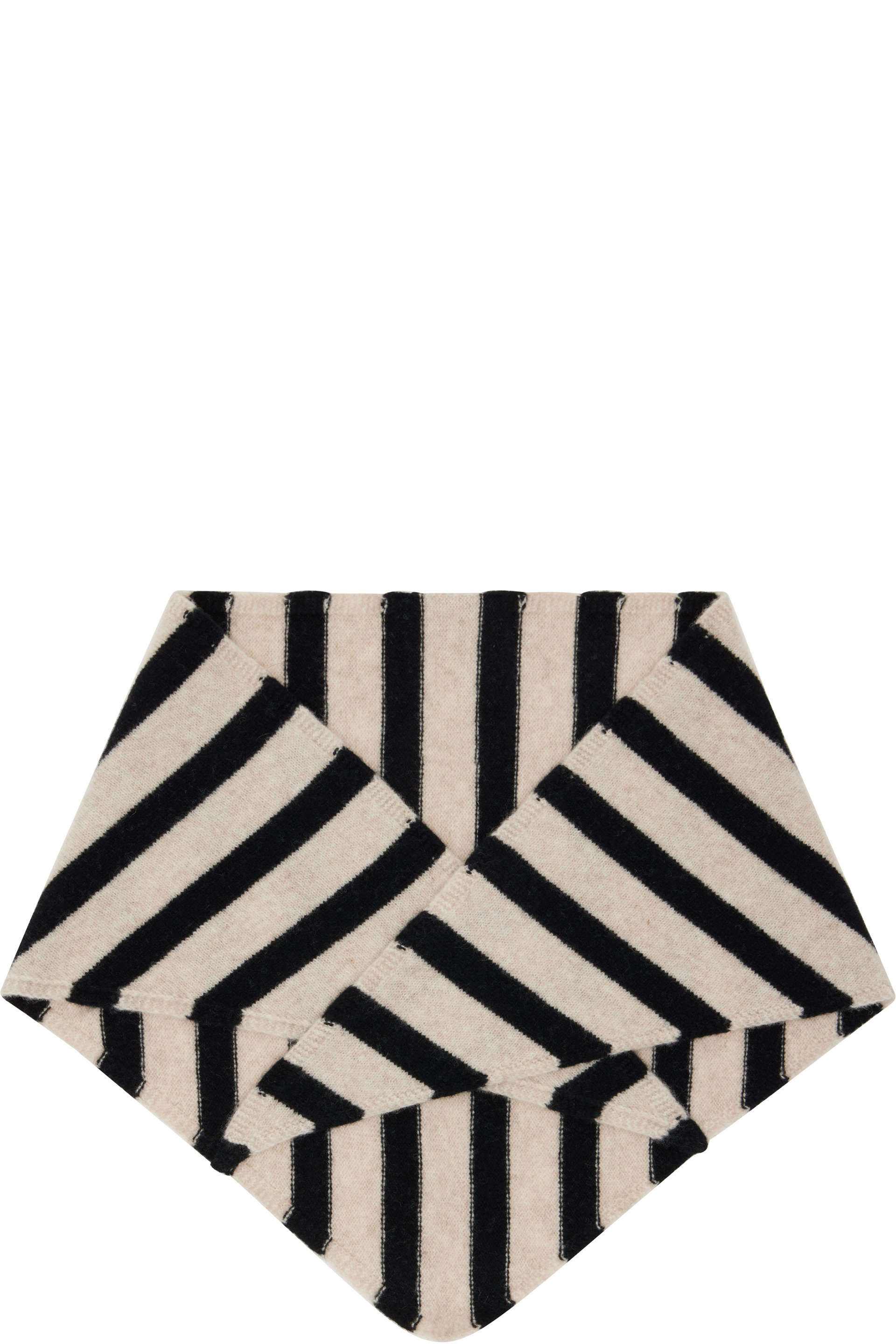 Paul Smith - 灰白色 & 黑色 Lambswool Stripe Neckerchief 围巾