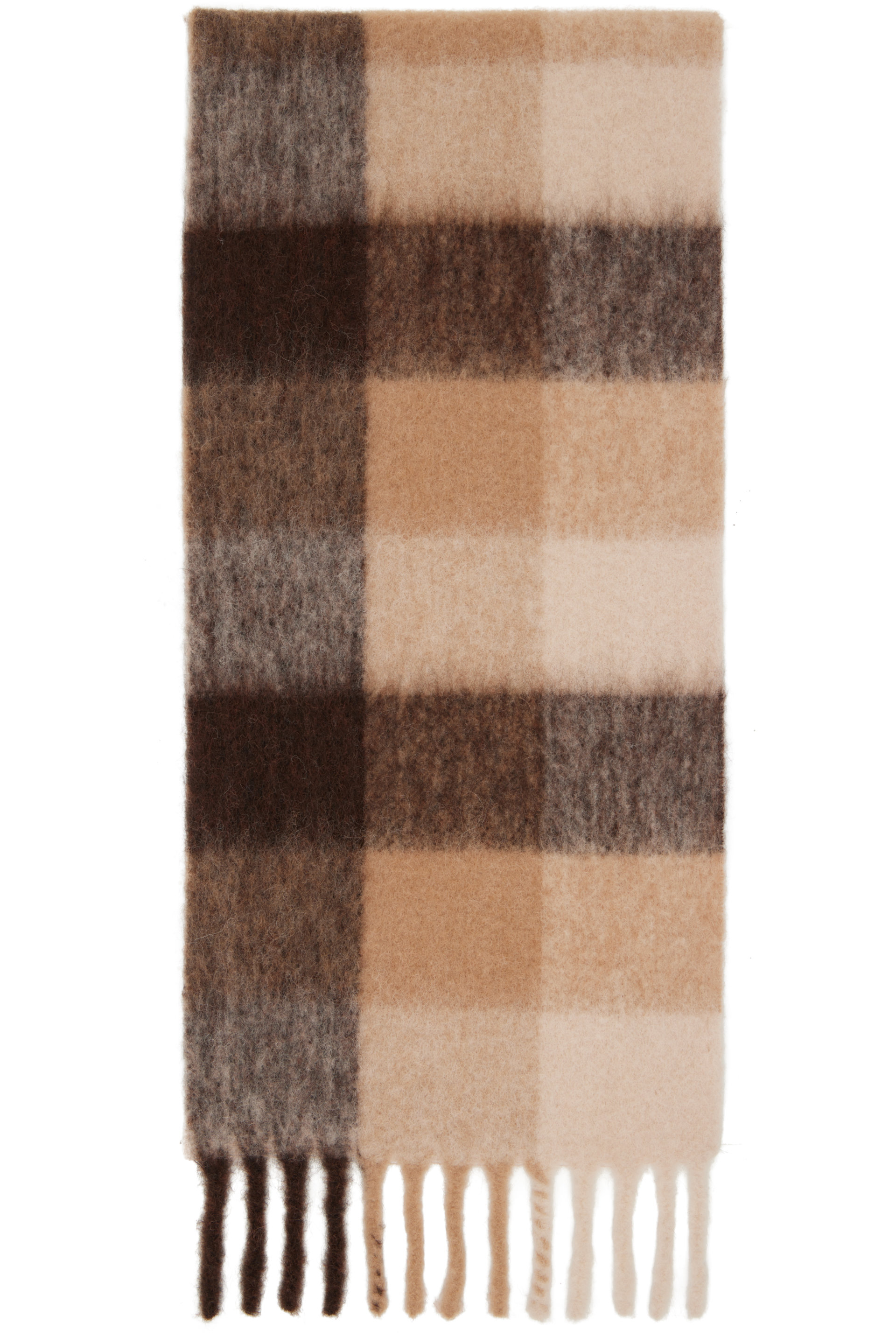 Paul Smith - Beige & Brown Brushed Check Scarf