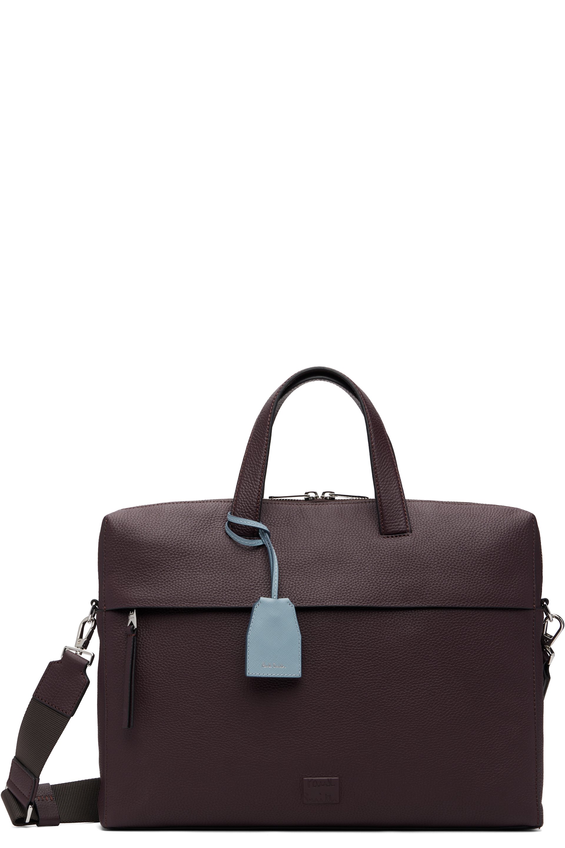 Paul Smith - Porte-document à deux volets bourgogne en cuir