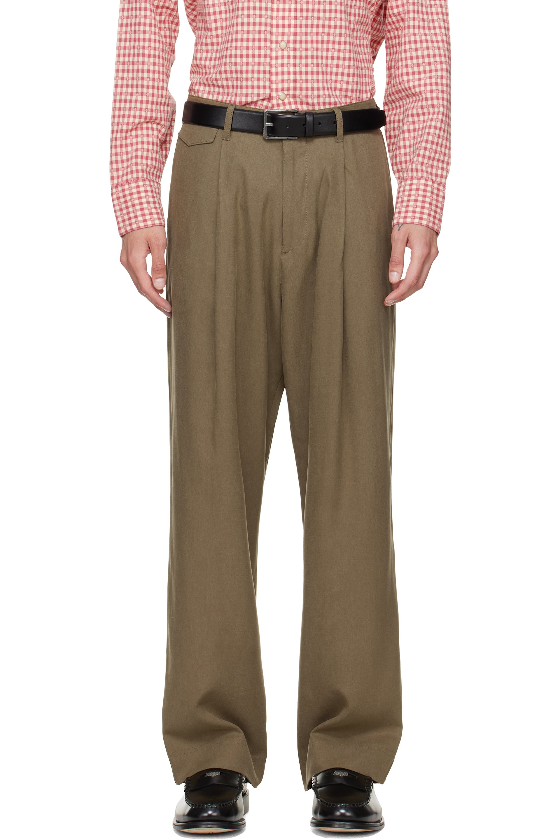 Paul Smith - Khaki Relaxed-fit Pleated Lyocell Trousers