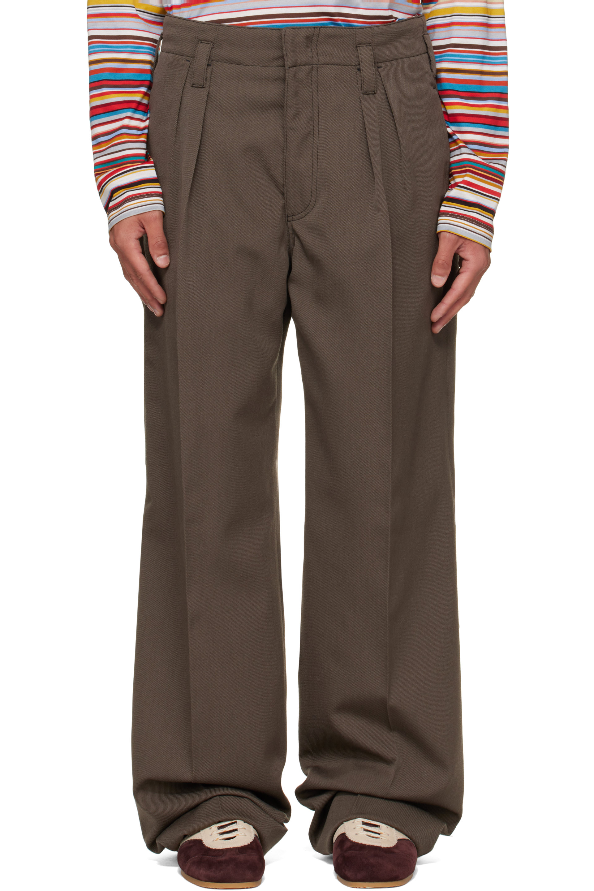 Paul Smith - Pantalon décontracté brun en laine