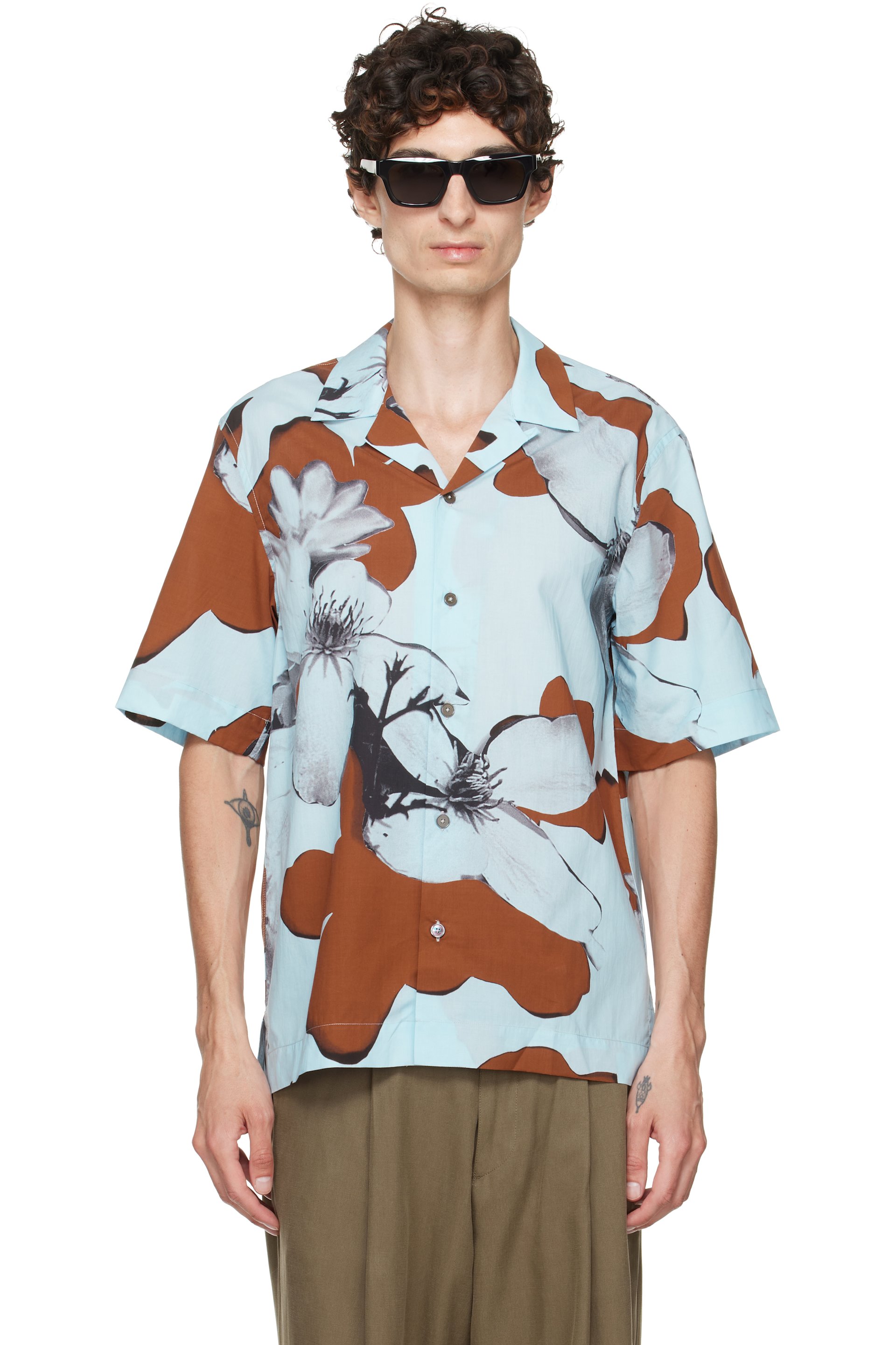 Paul Smith - Chemise bleue à motif fleuri imprimé