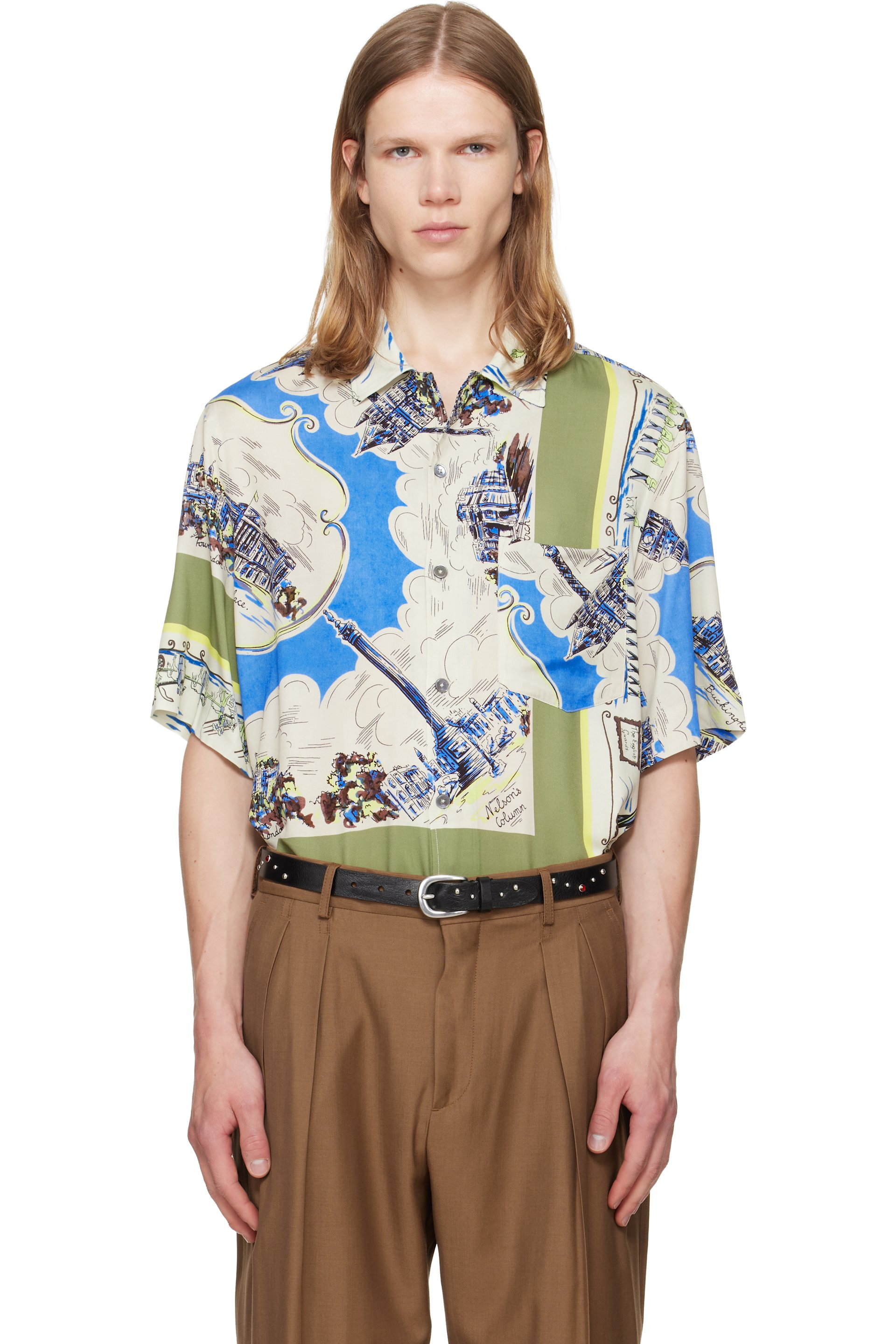 Paul Smith - Chemise multicolore en viscose à motif graphique imprimé