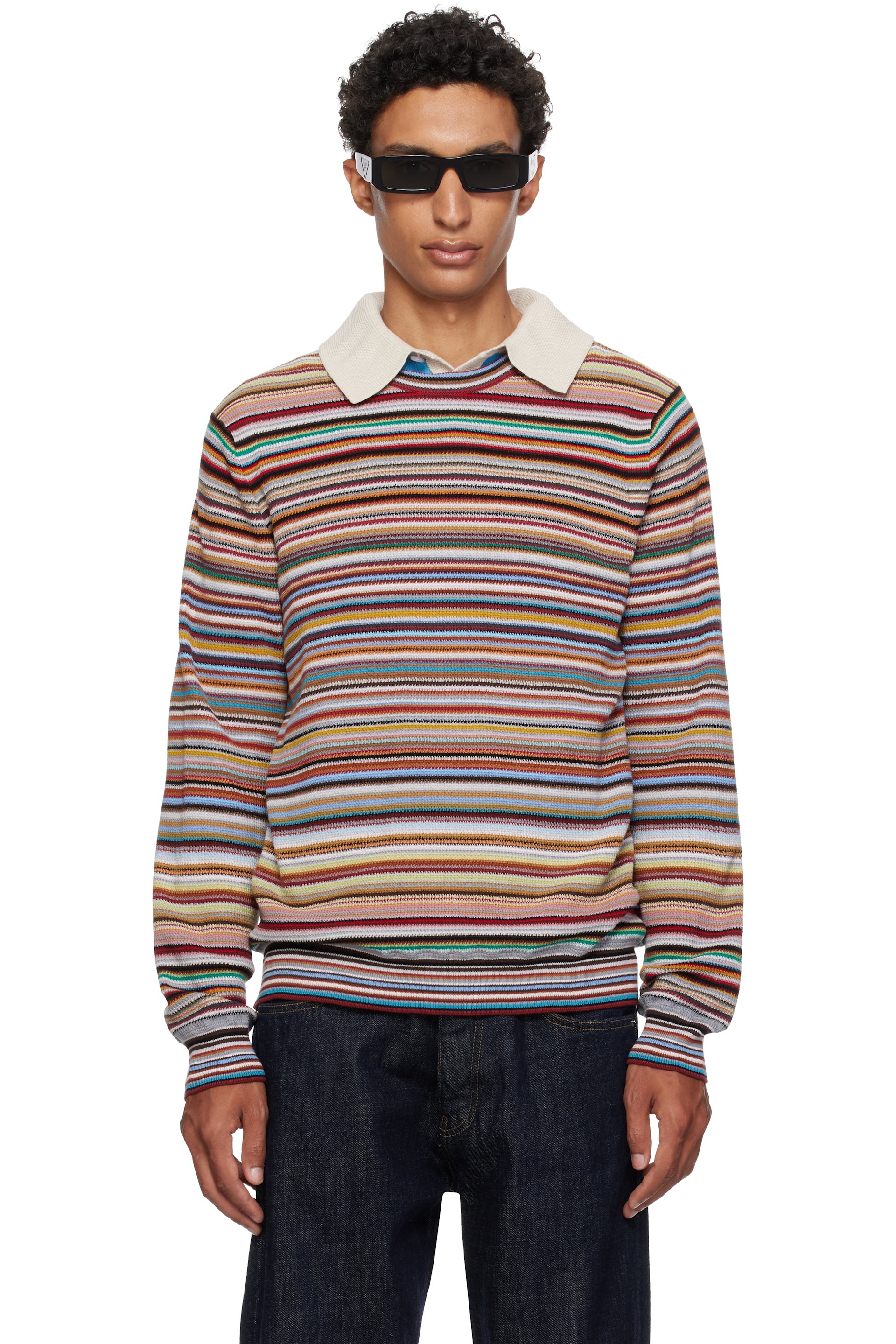Paul Smith - Multicolor 'Signature Stripe' Textured-Cotton Sweater