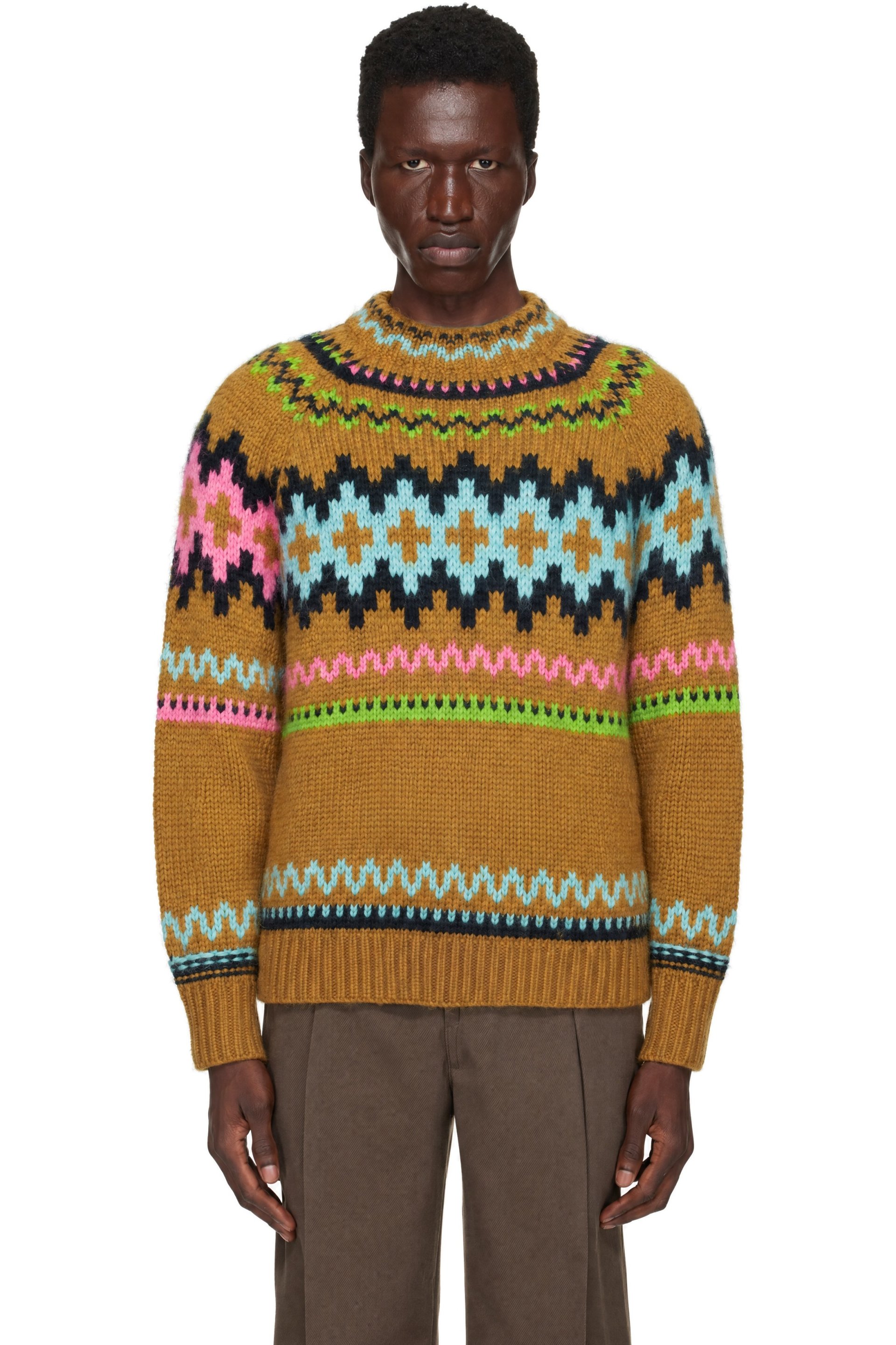 Paul Smith - Yellow Fair Isle Wool-Alpaca Sweater
