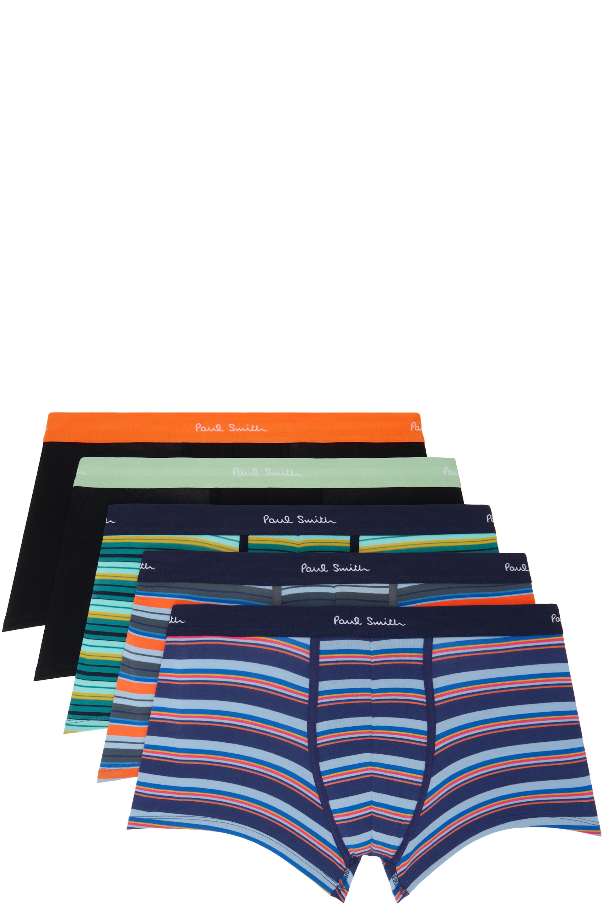 Paul Smith - Five-Pack Multicolor Stripe & Plain Briefs