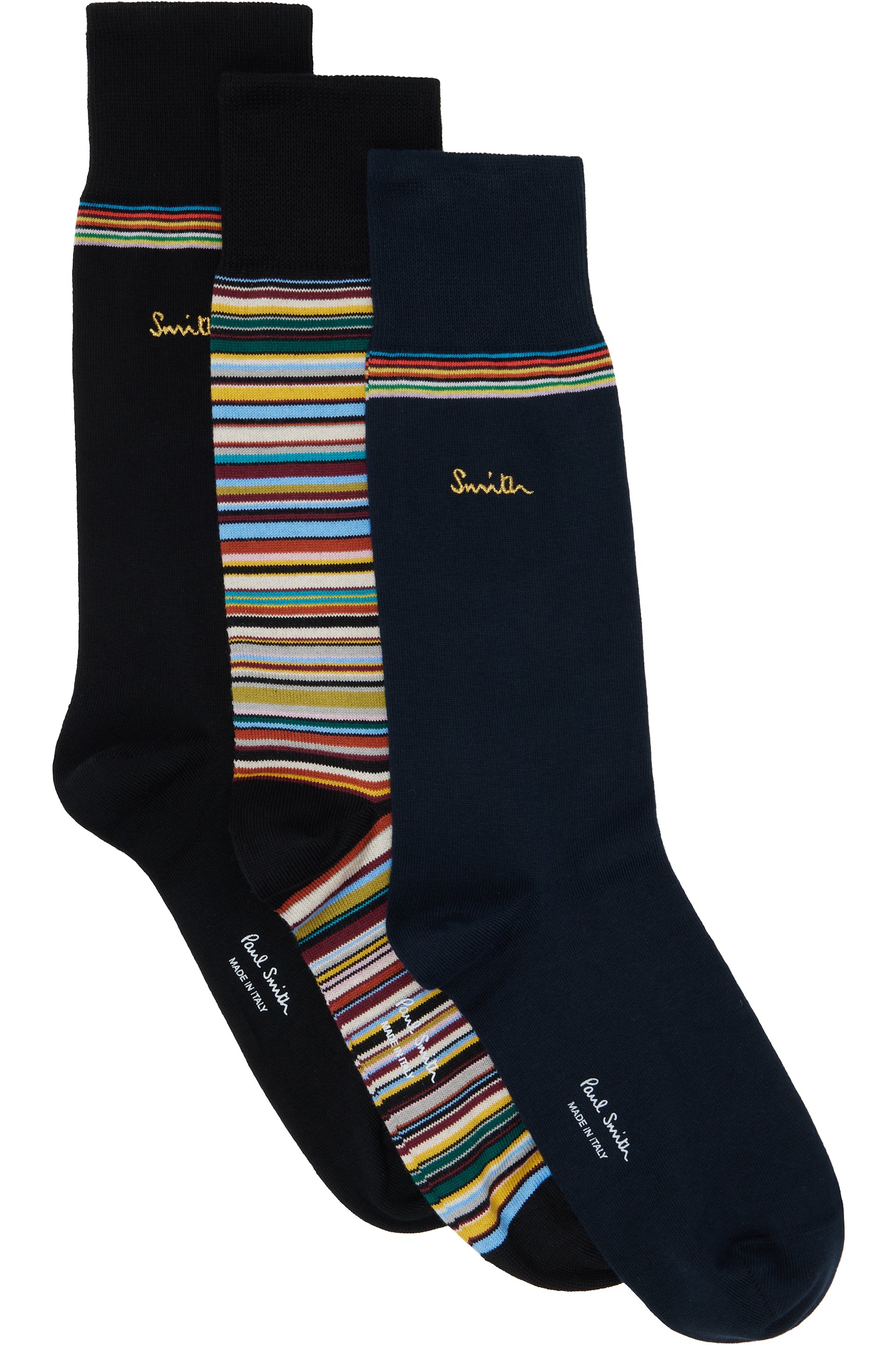 Paul Smith - Three-Pack Multicolor 'Artist Stripe' Socks