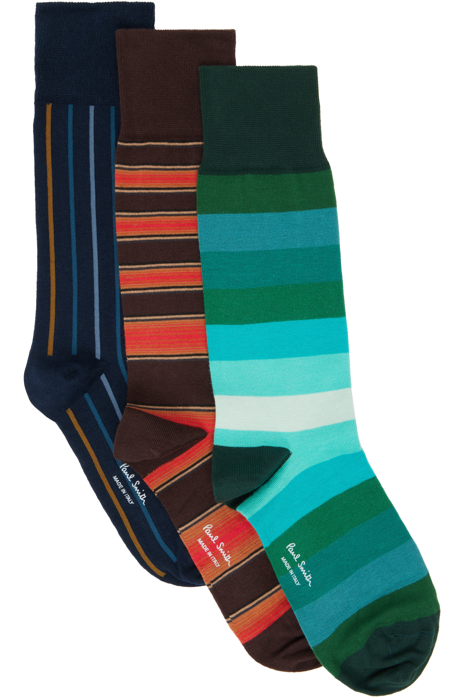 Paul Smith - Three-Pack Multicolor Stripe Socks