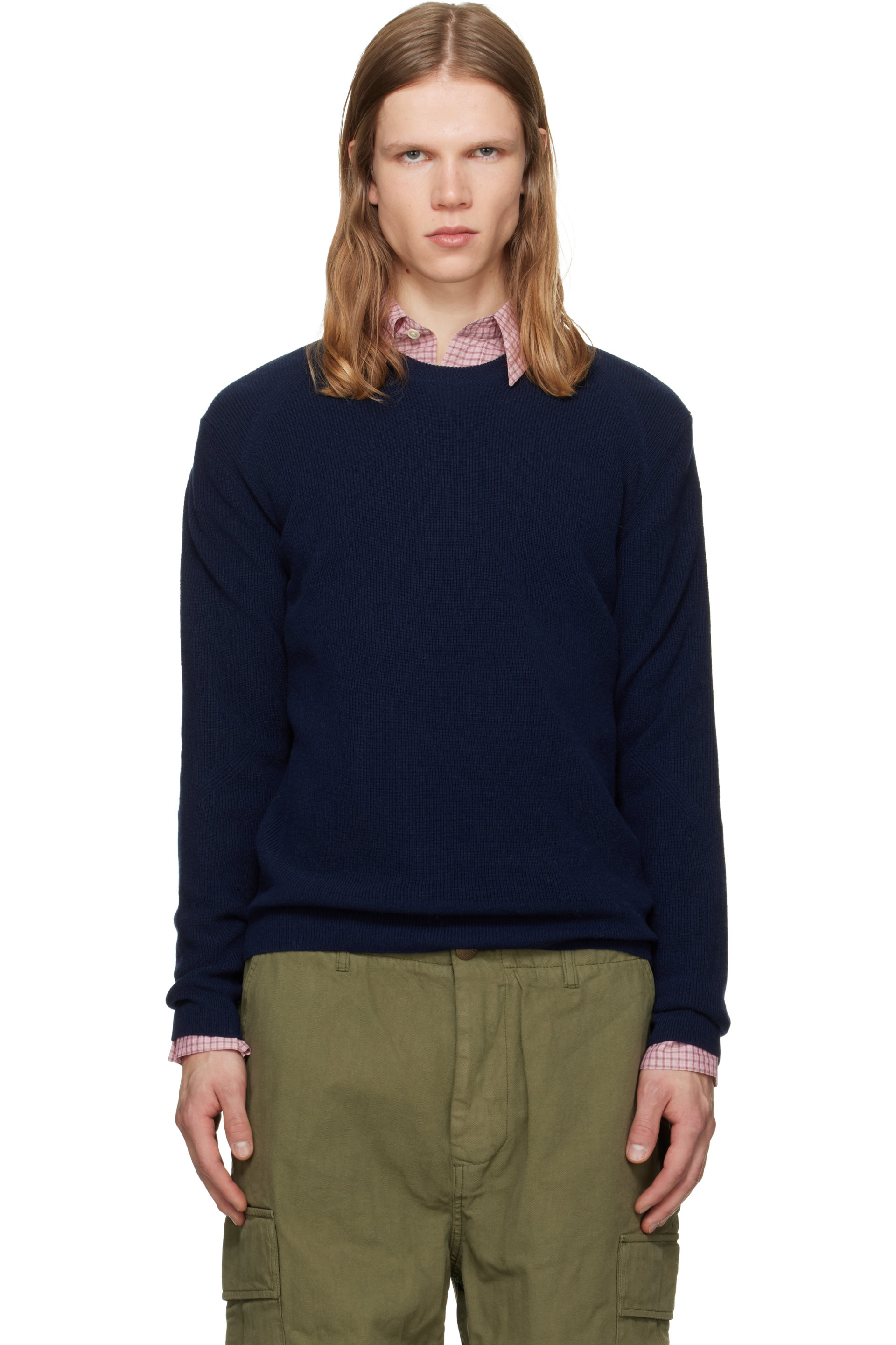Ralph Lauren Purple Label - ネイビー Textured カシミヤ セーター