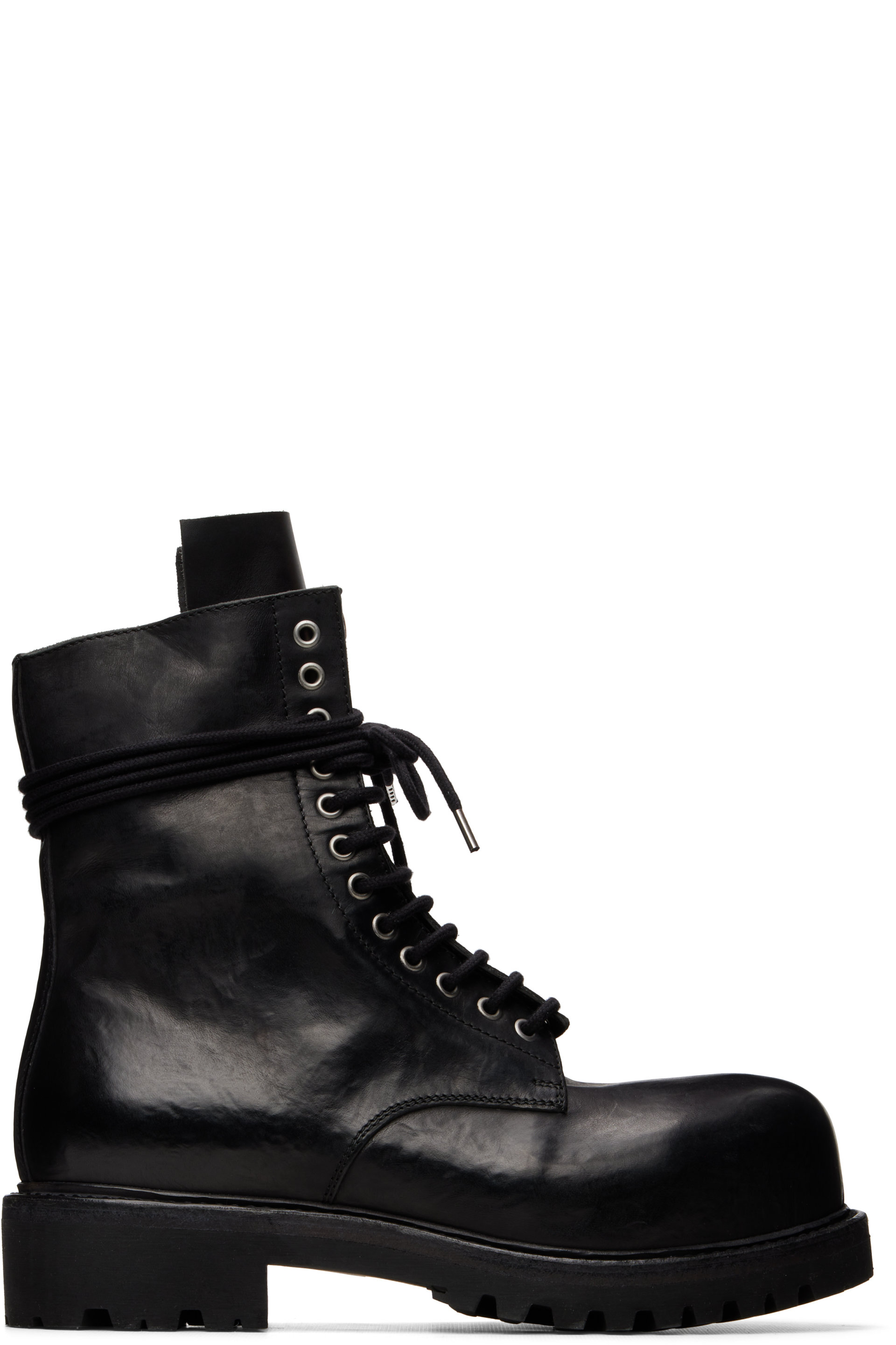 A DICIANNOVEVENTITRE - Bottes militaires Fiore Prisma noires à glissière