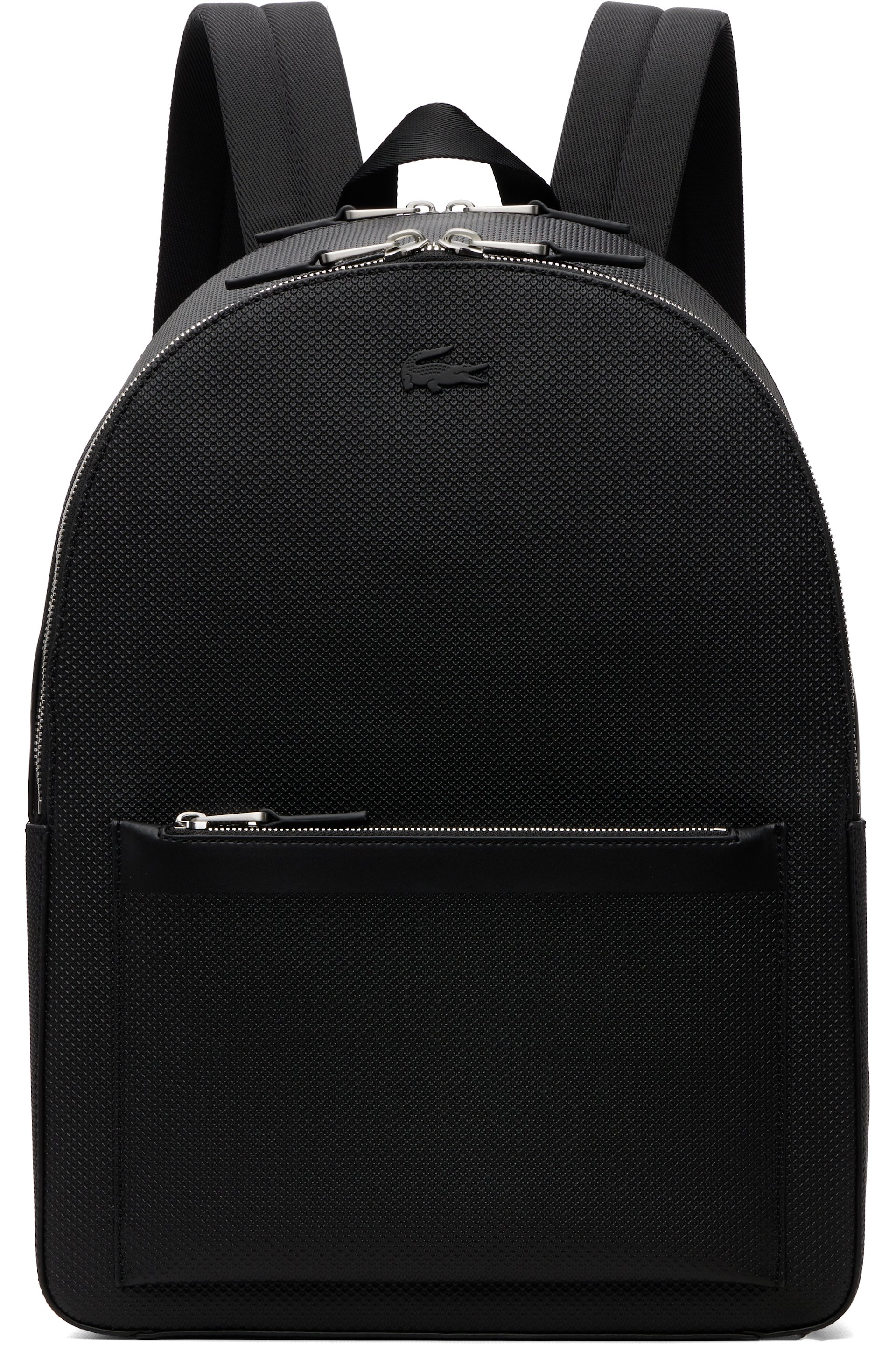 Lacoste - Black Chantaco Piqué Leather Backpack