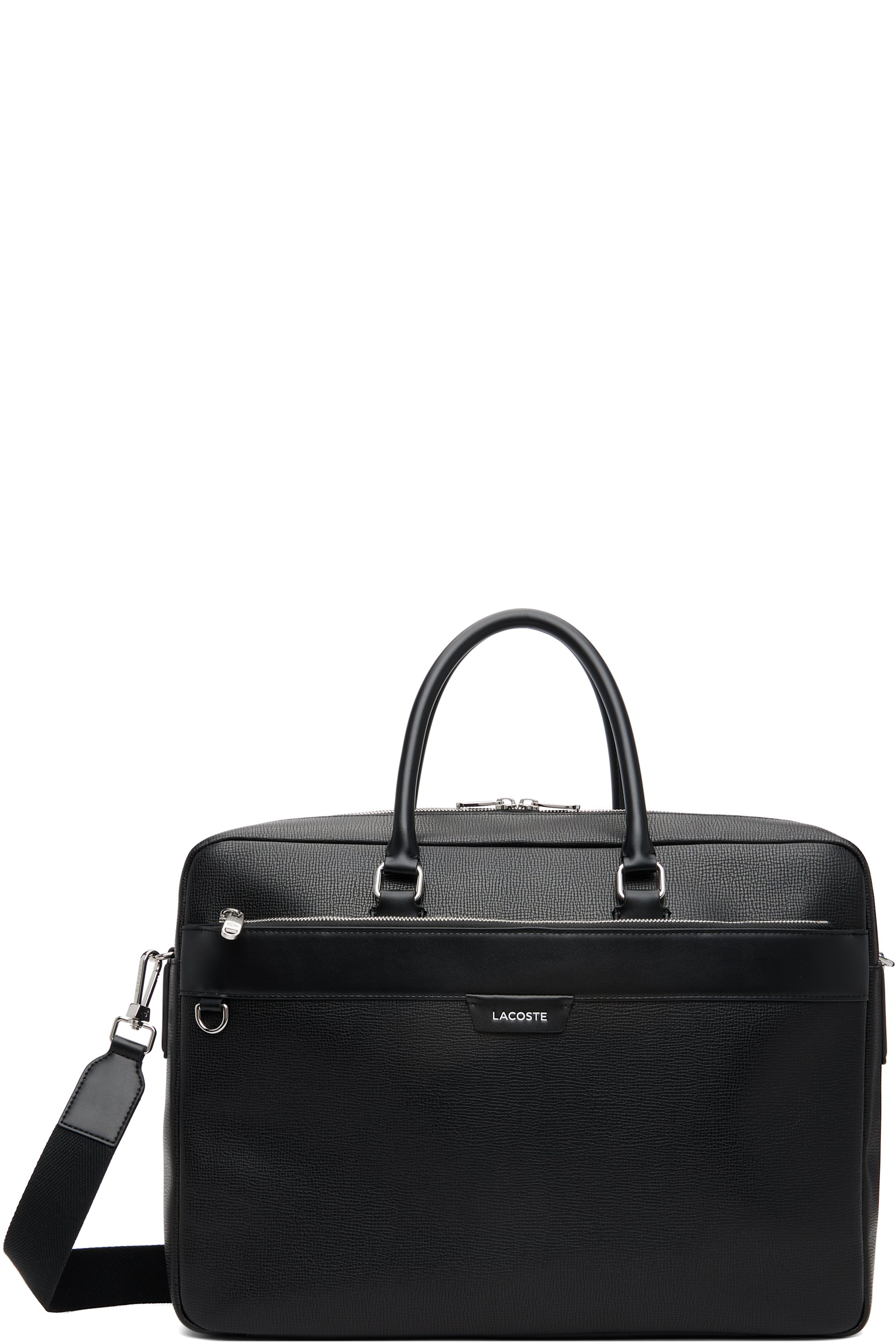 Lacoste - Black Ossian Leather Laptop Bag