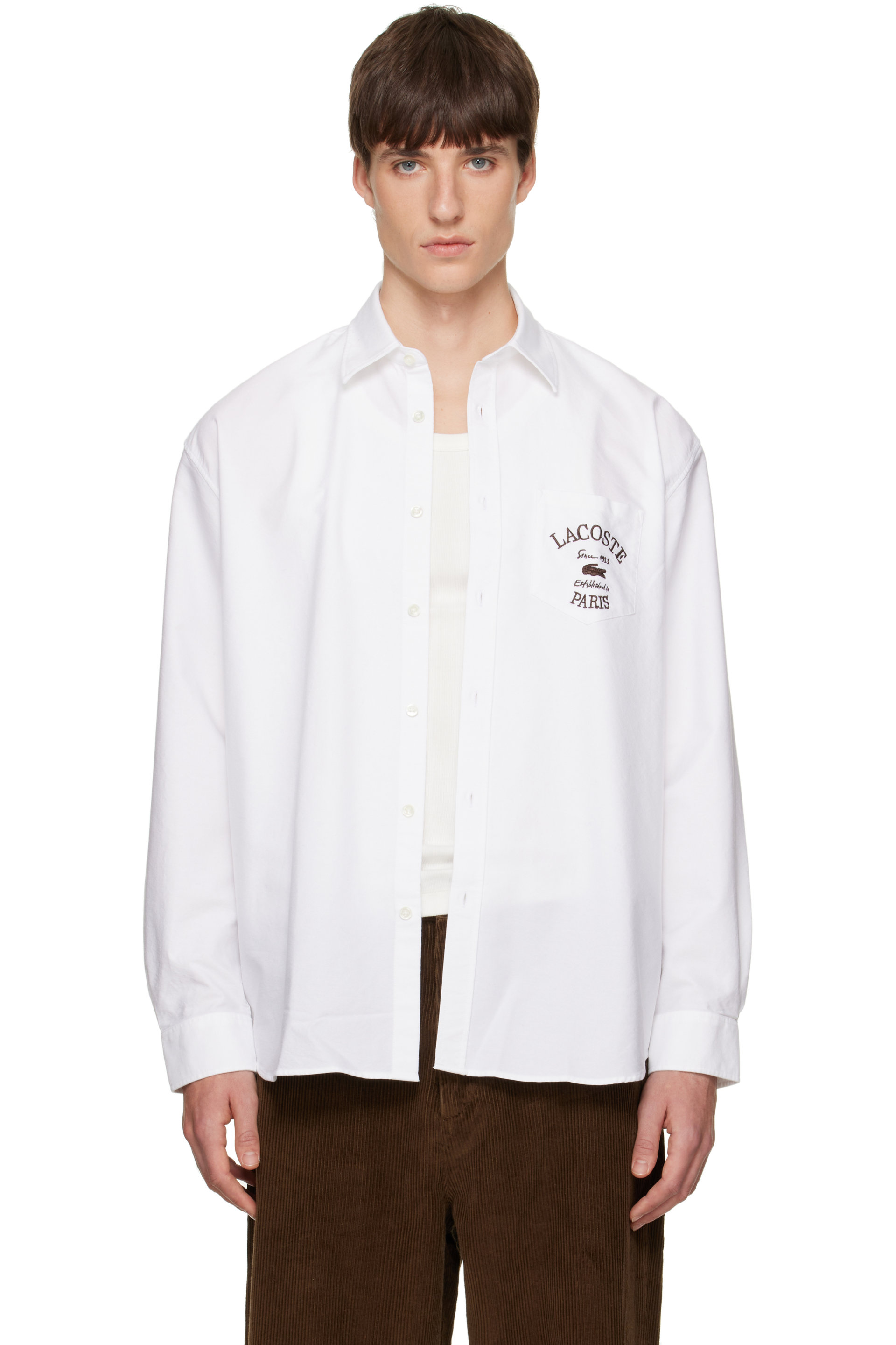 Lacoste - White Relaxed Fit Oxford Shirt