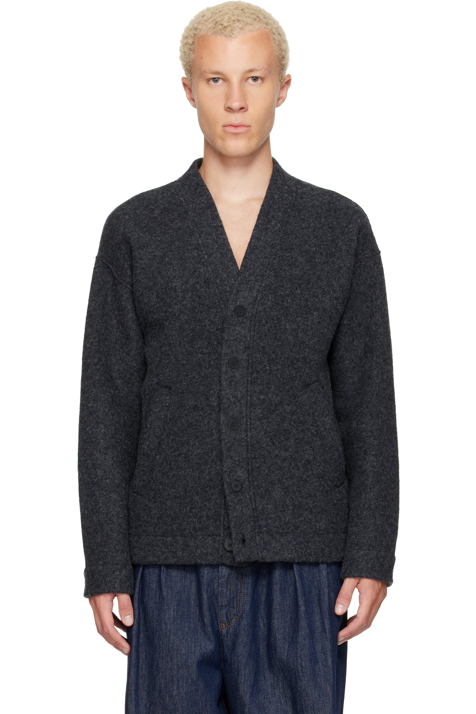 Lacoste - Gray Oversize Fit Cardigan