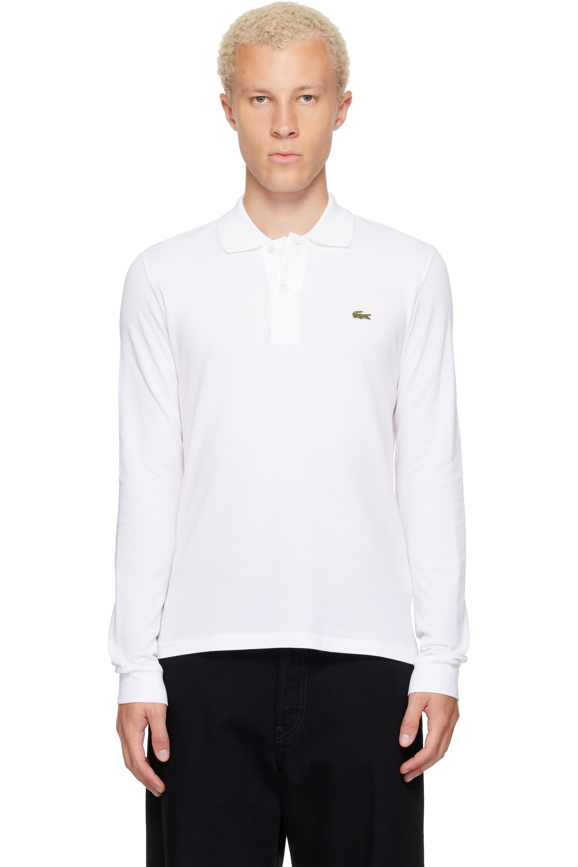 Lacoste - White Classic Fit Long Sleeve L.12.12 Polo