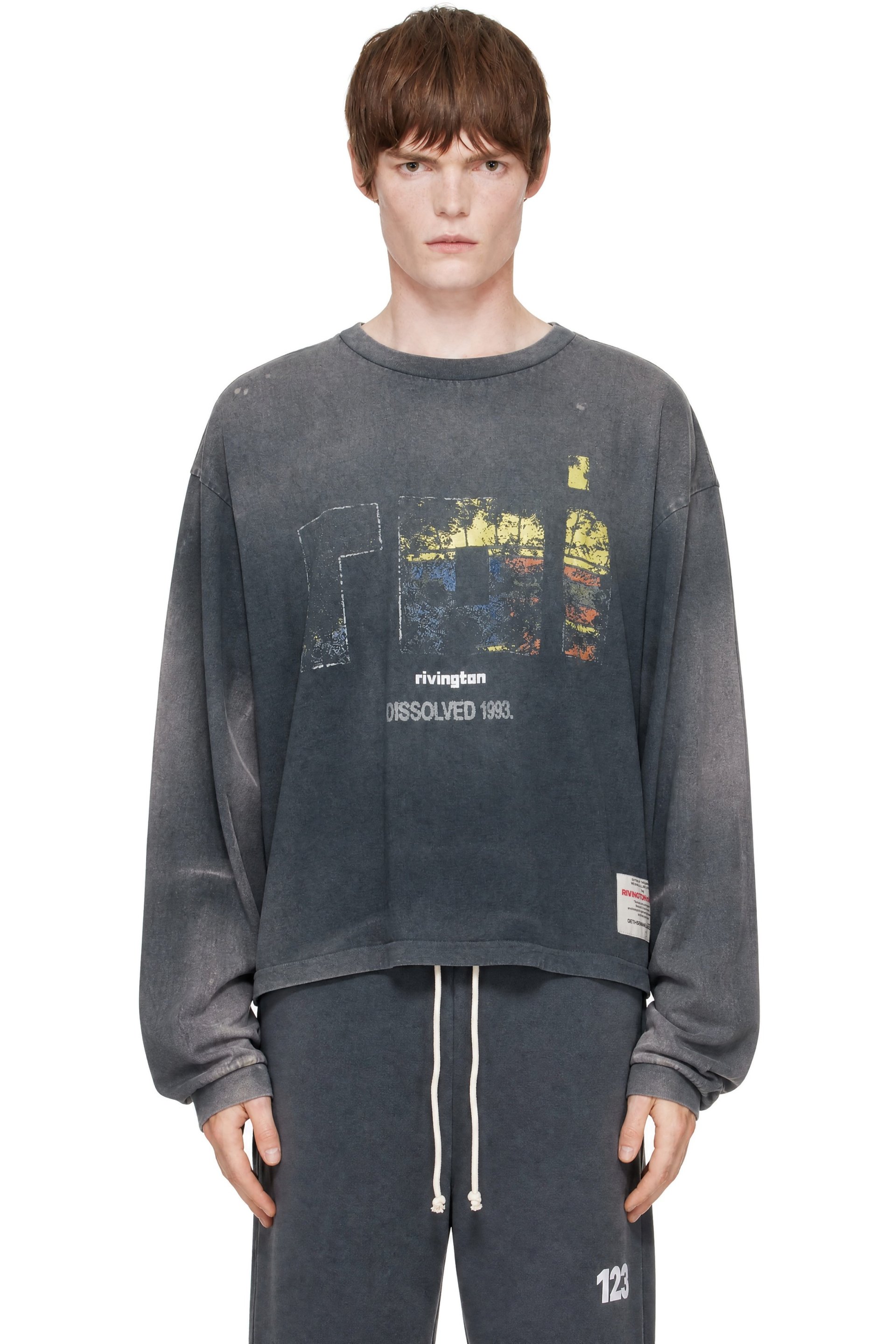 Rivington Roi Rebis - Gray 'ROI Dissolved' CVA Long Sleeve T-shirt
