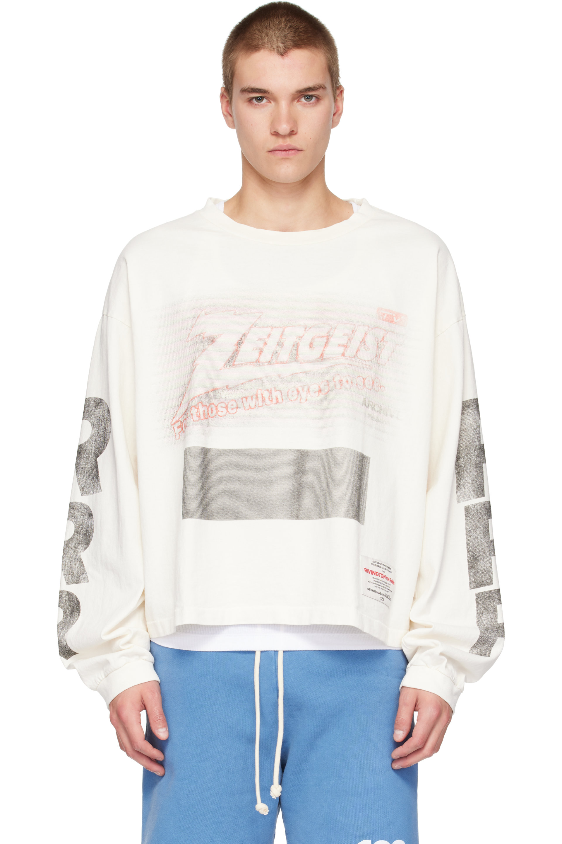 Rivington Roi Rebis - White 'Zeitgeist' Long Sleeve T-shirt