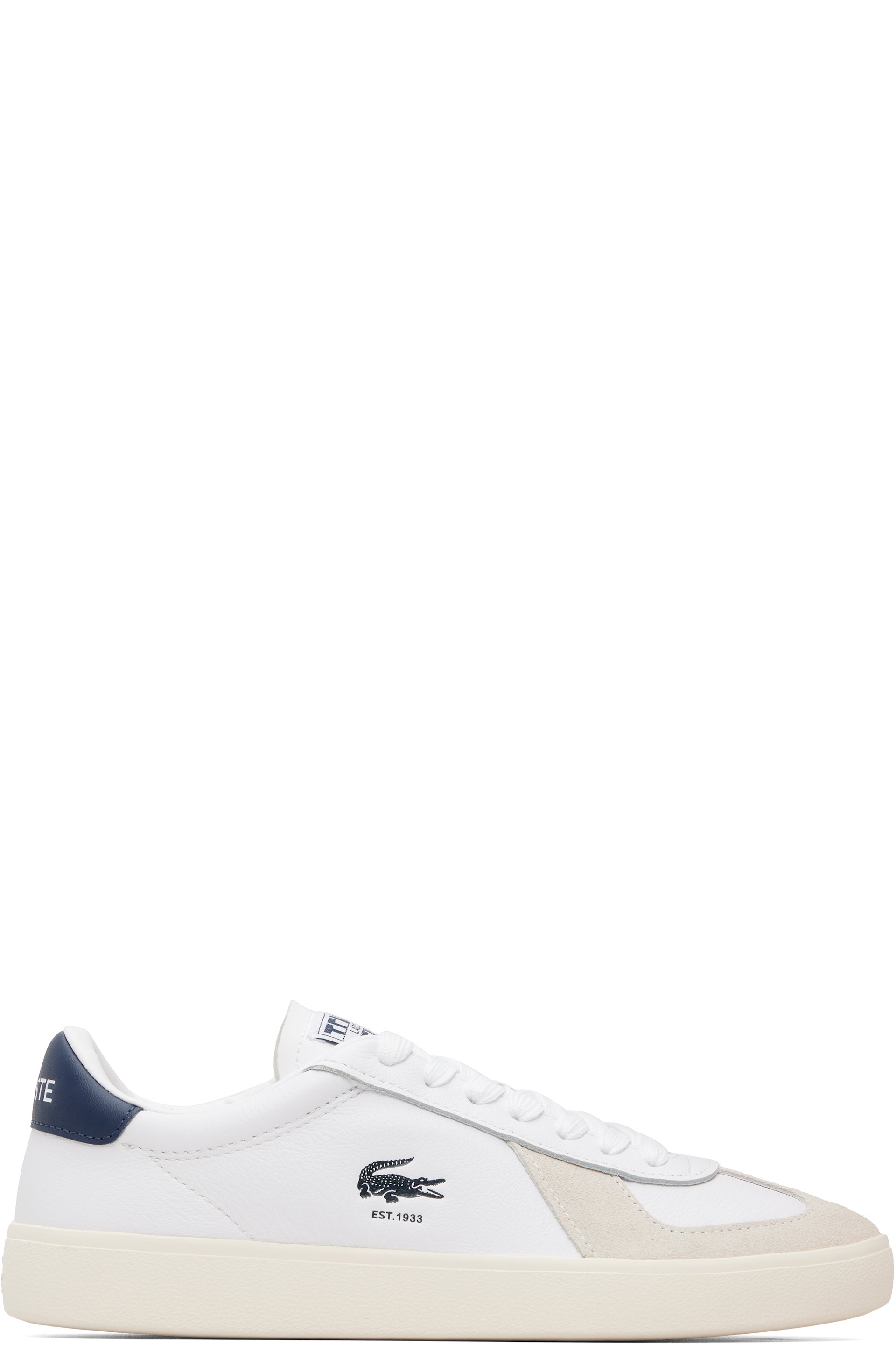Lacoste - White & Beige Baseshot Pro Sneakers