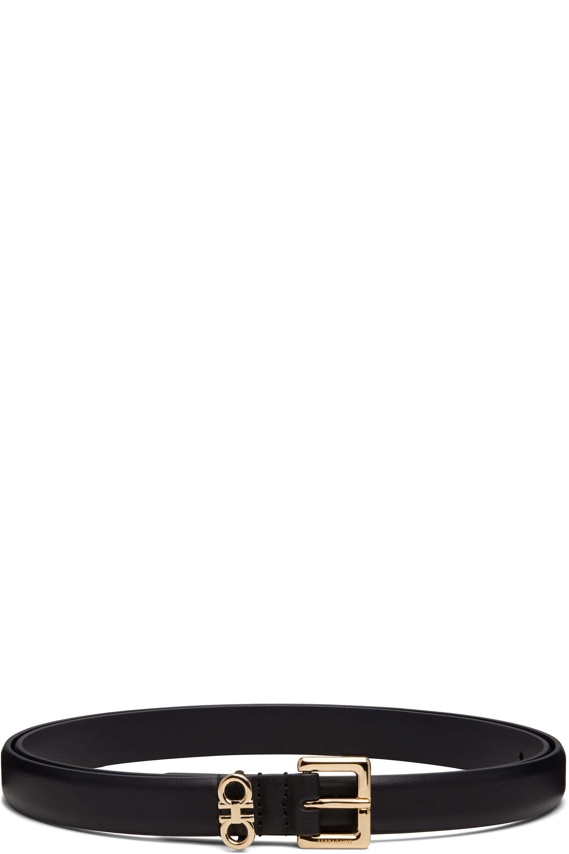 Ferragamo - Black Fixed Gancini Belt
